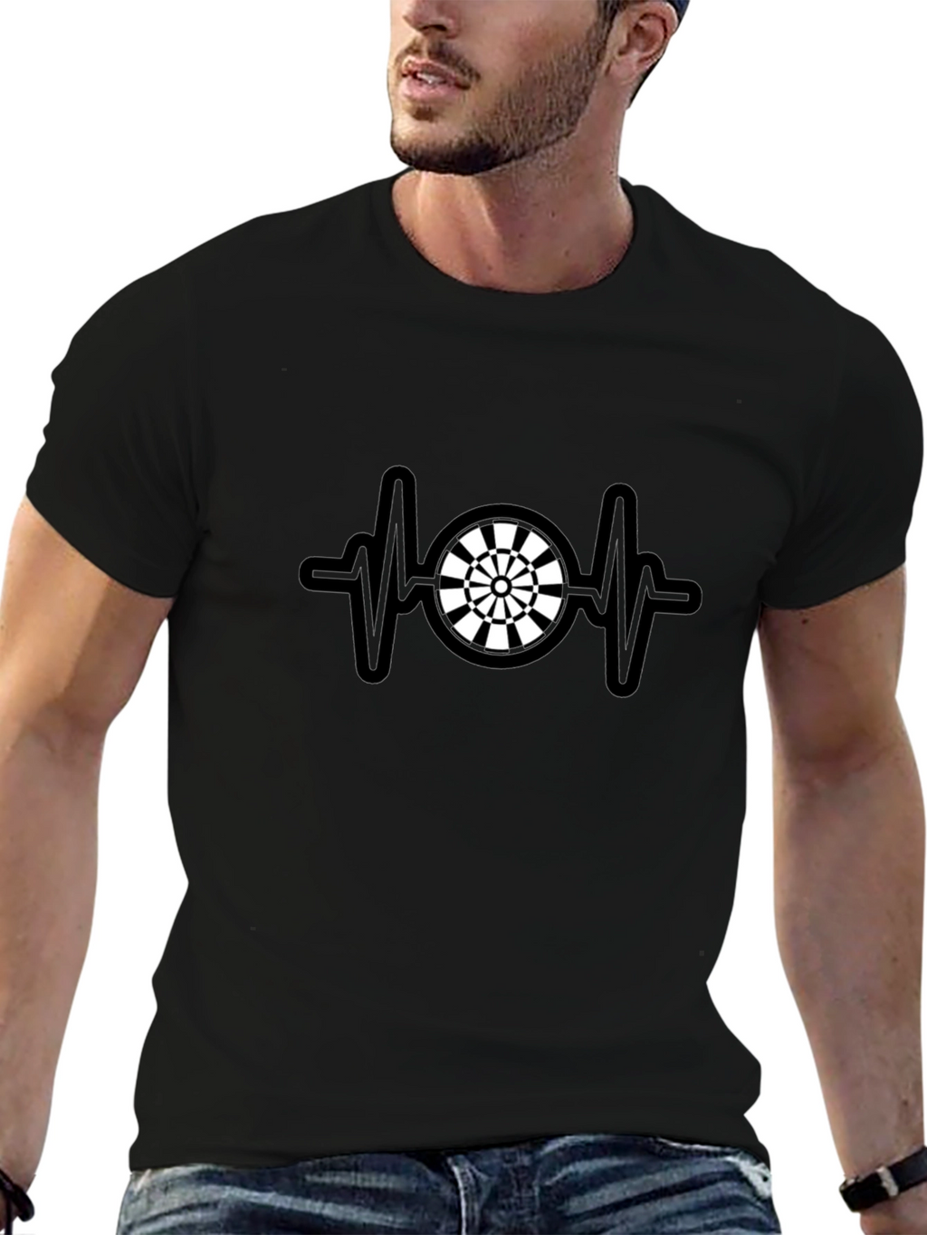 Darts Heartbeat Graphic Tee - Unique & Stylish