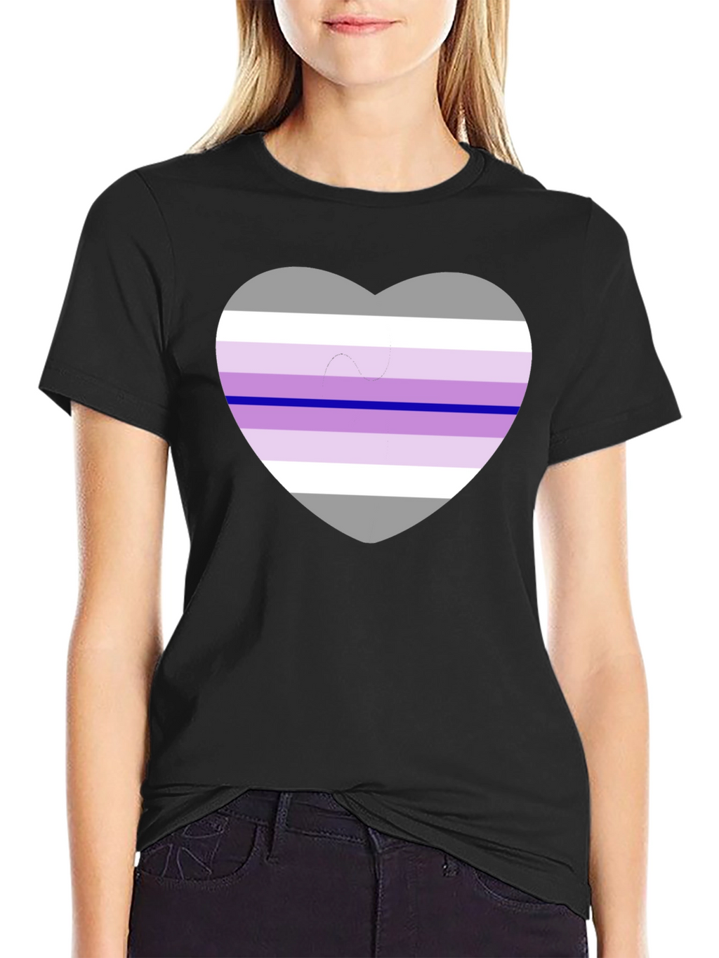 Genderfae Pride Heart T-Shirt - Black Cotton Blend Tee