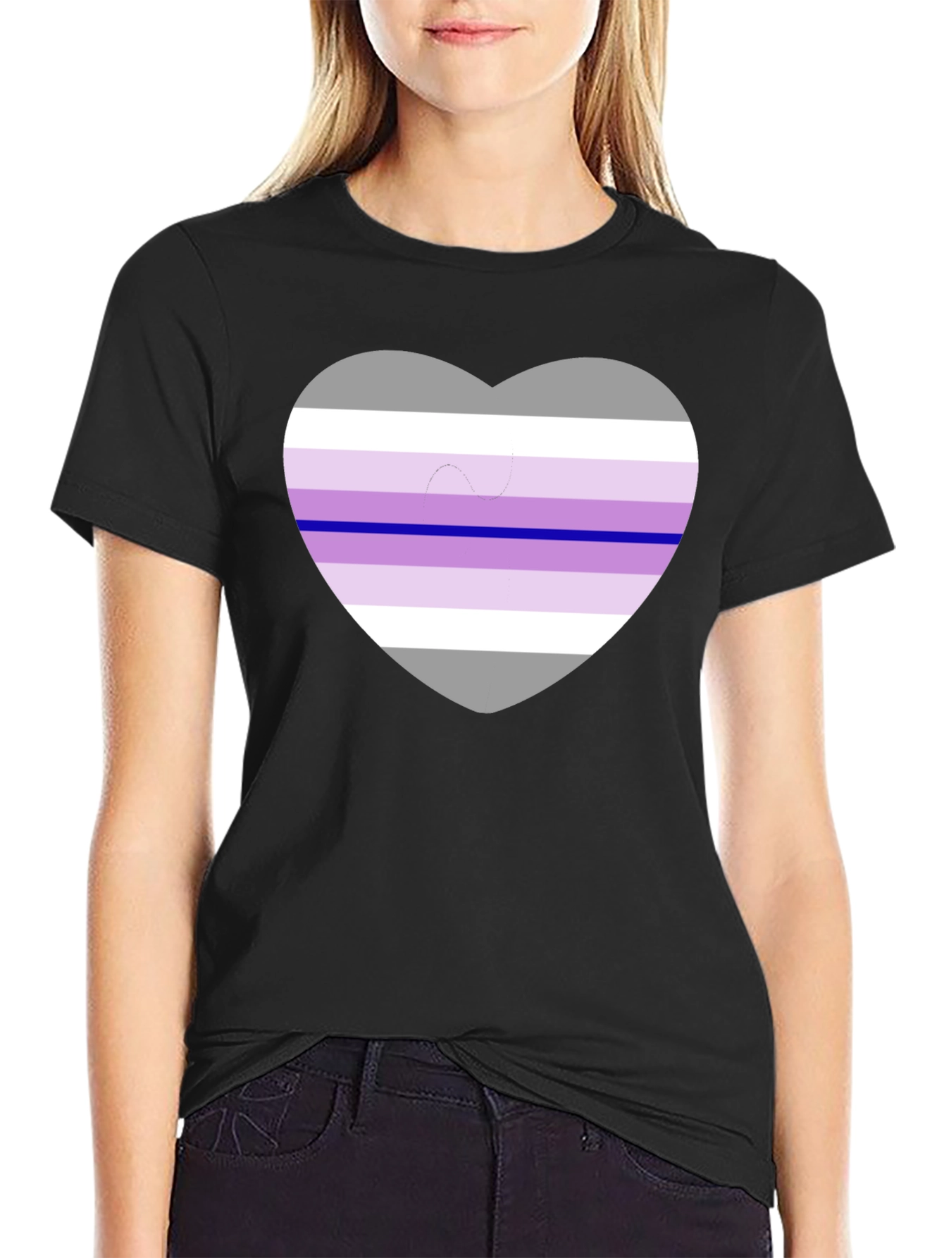 Genderfae Pride Heart T-Shirt - Black Cotton Blend Tee