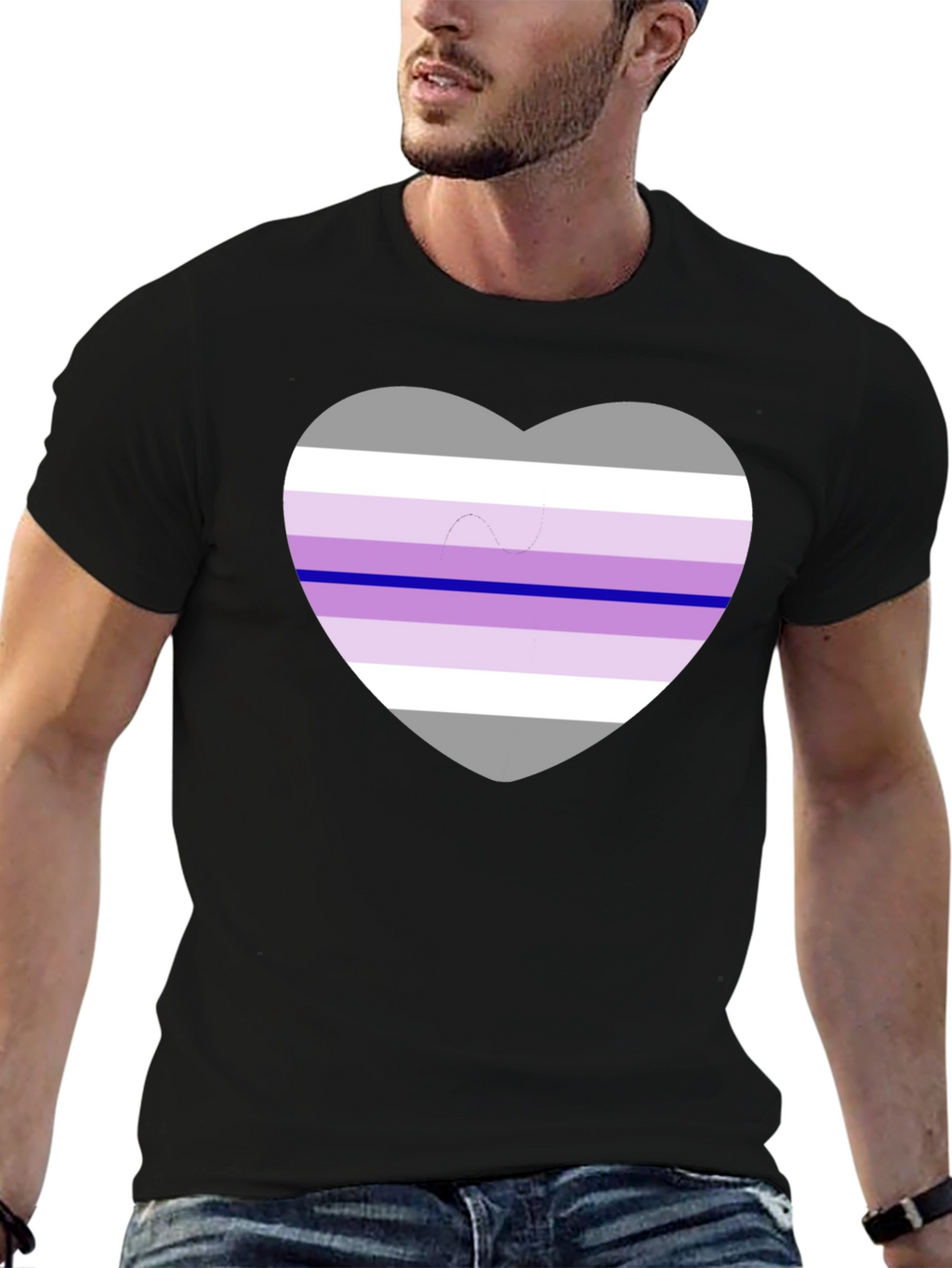 Genderfae Pride Heart T-Shirt - Black Cotton Blend Tee