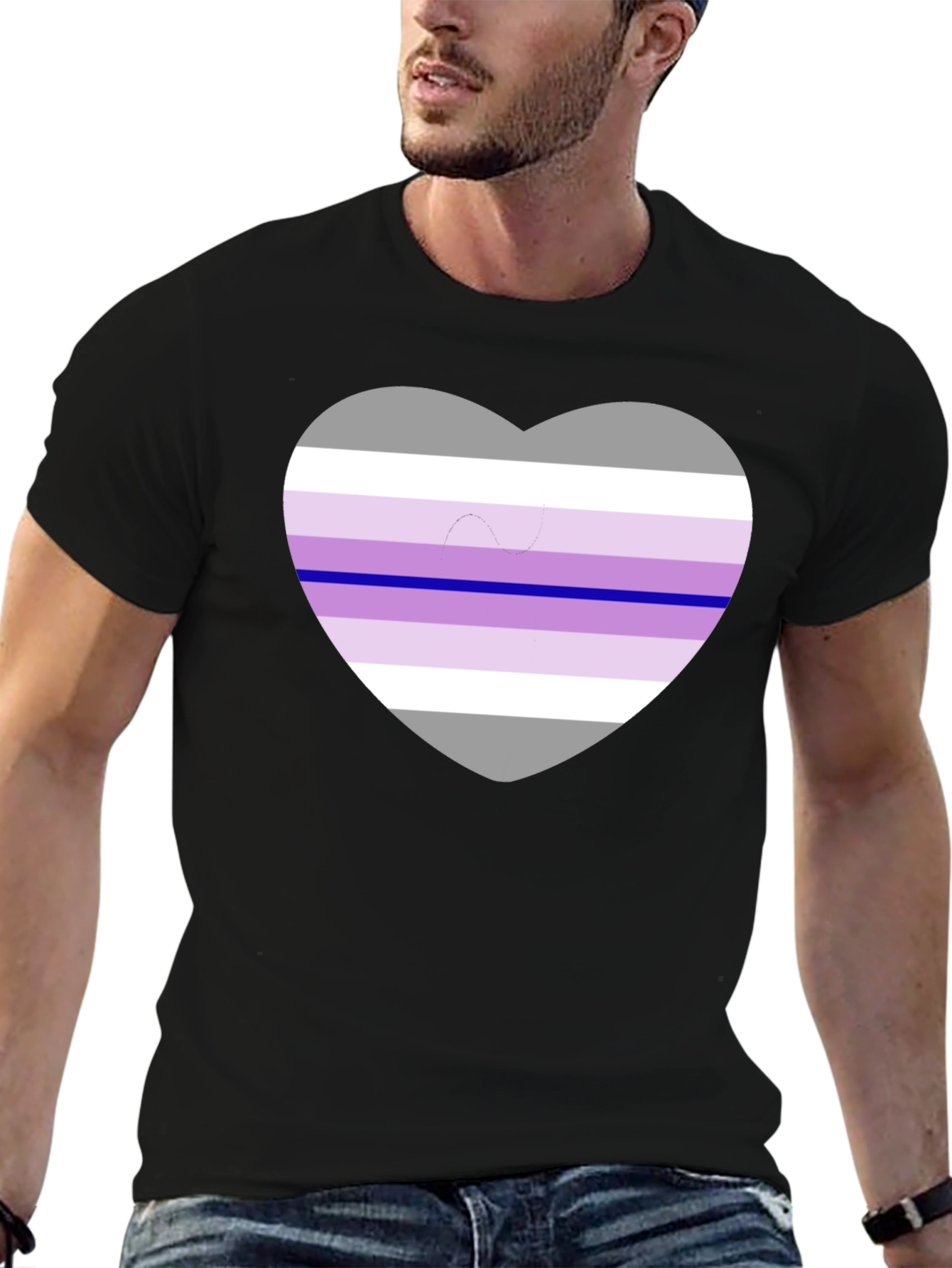 Genderfae Pride Heart T-Shirt - Black Cotton Blend Tee