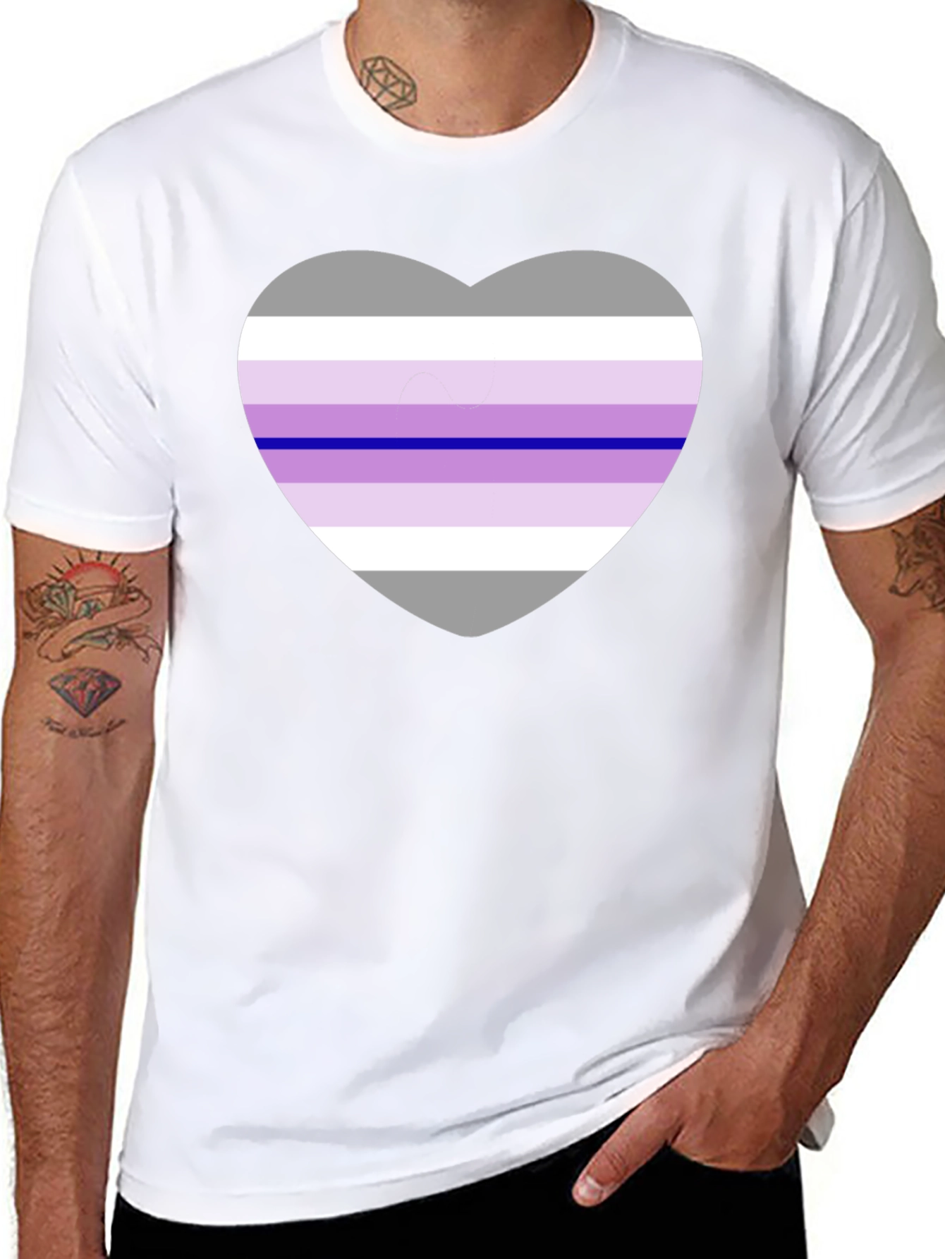 Genderfae Pride Heart T-Shirt - Black Cotton Blend Tee