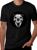 Bear Skull Graphic Black T-Shirt
