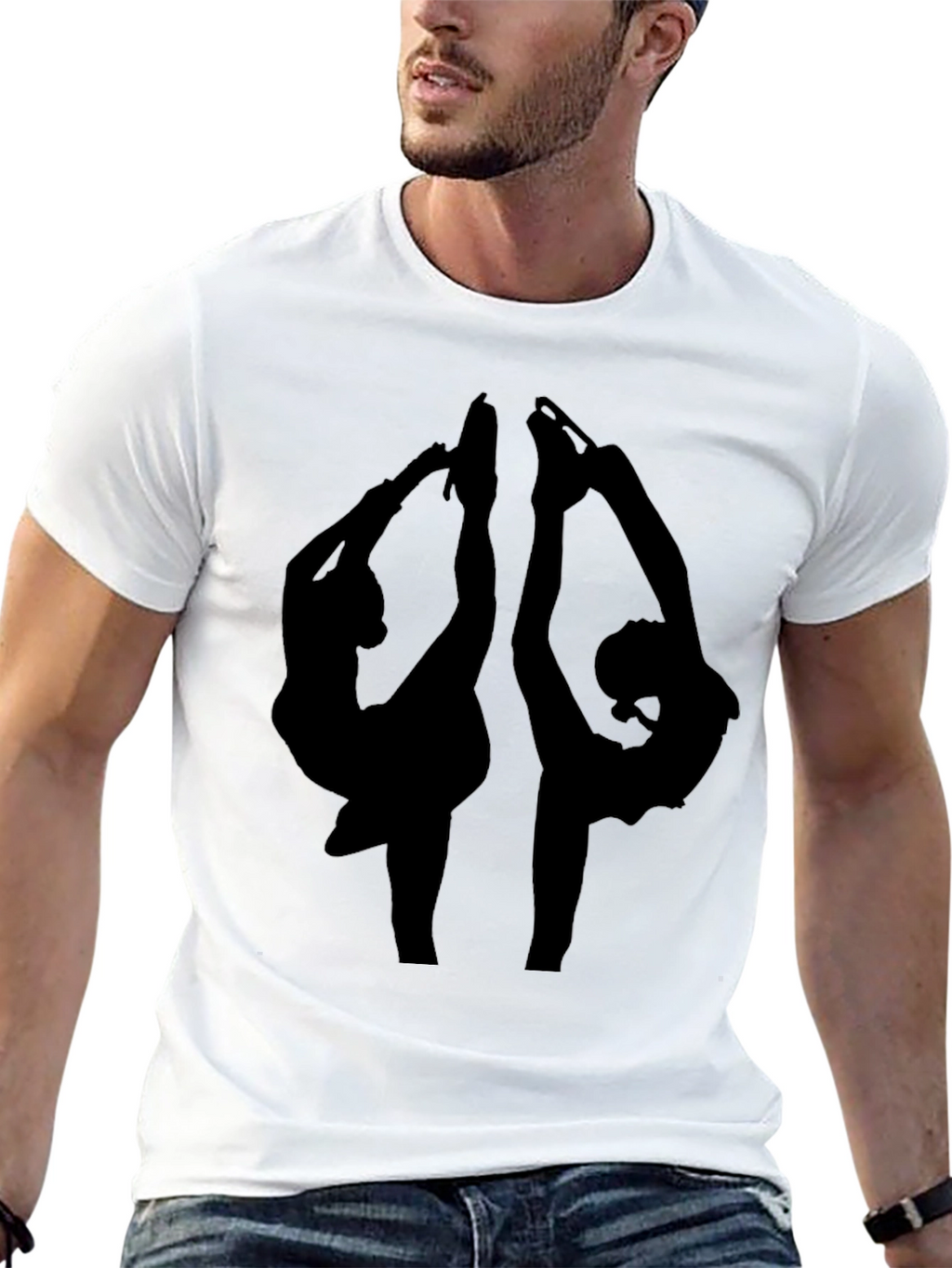 Figure Skater Silhouette Black T-Shirt