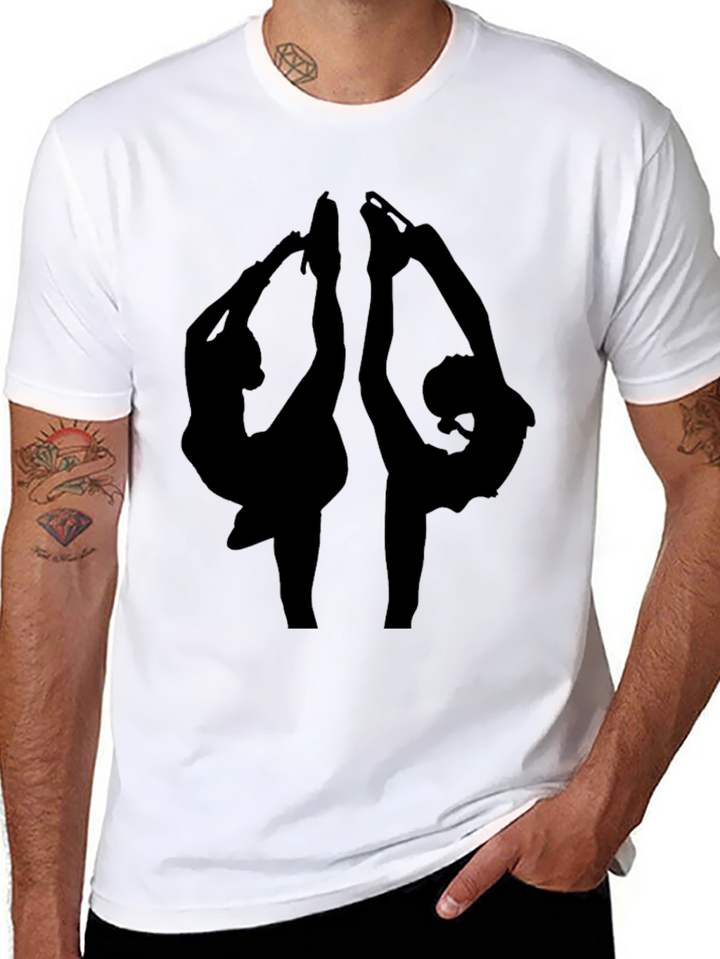 Figure Skater Silhouette Black T-Shirt