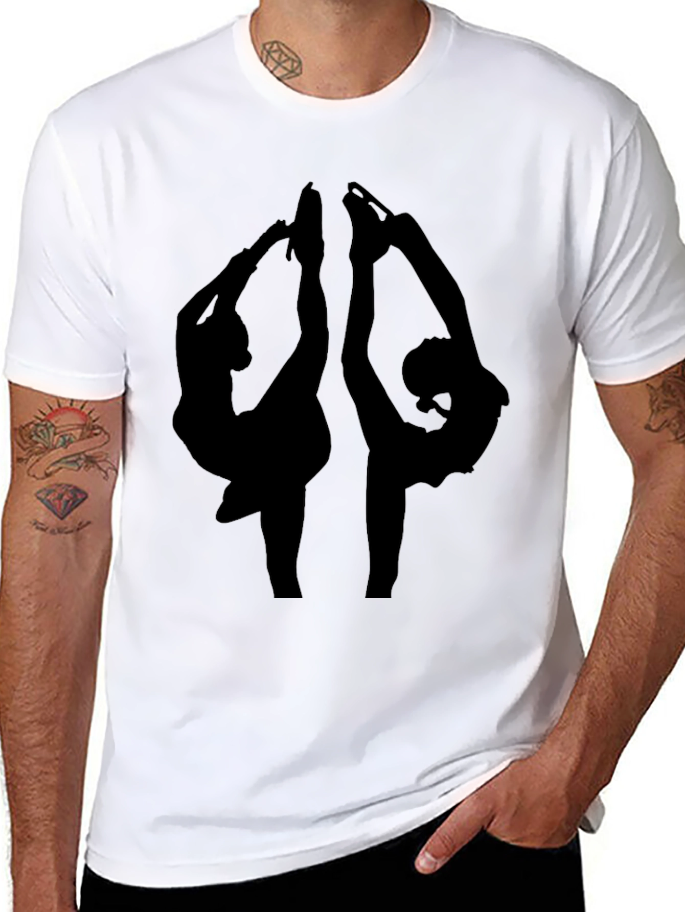 Figure Skater Silhouette Black T-Shirt