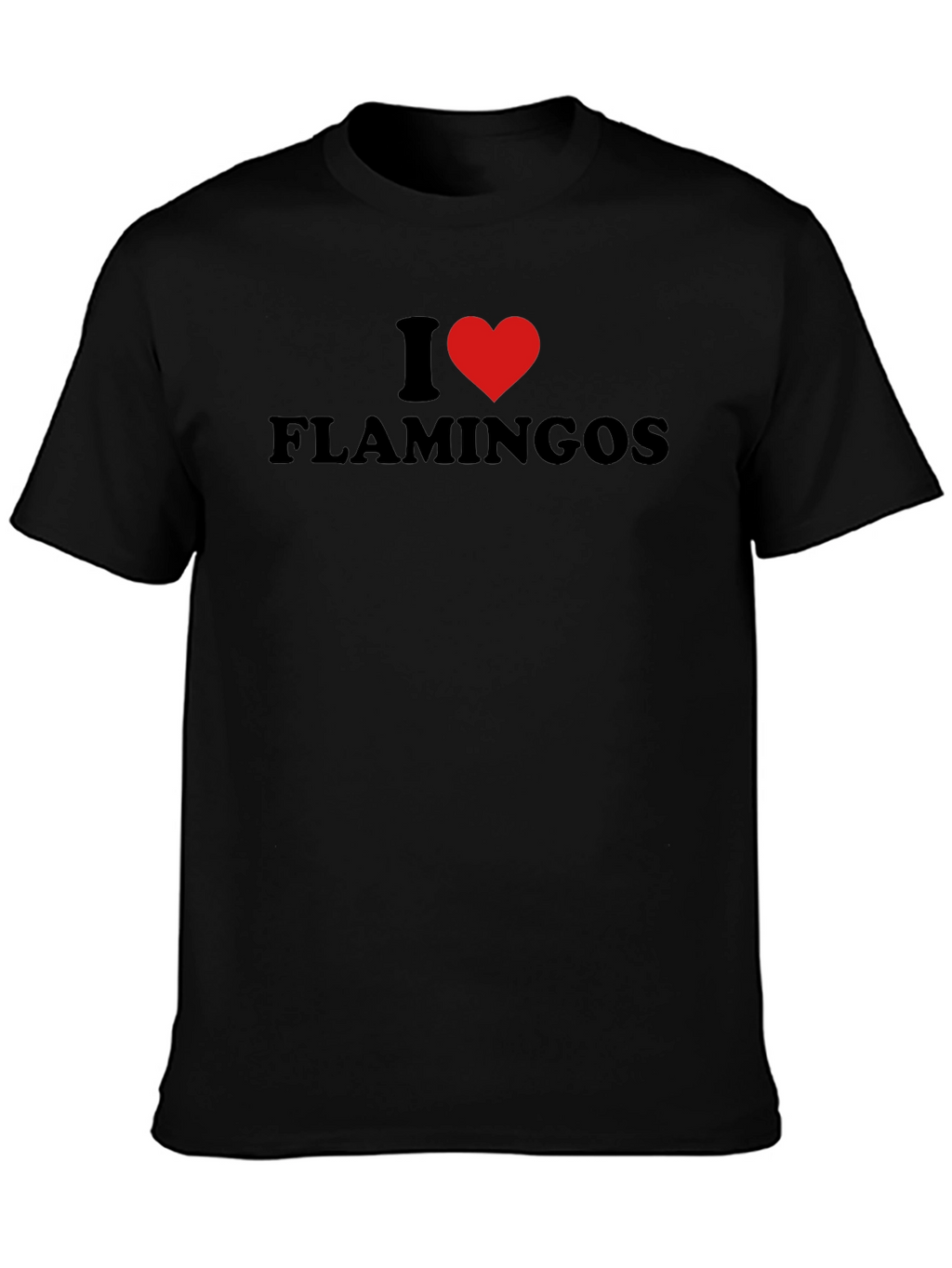 I Heart Flamingos Black T-Shirt