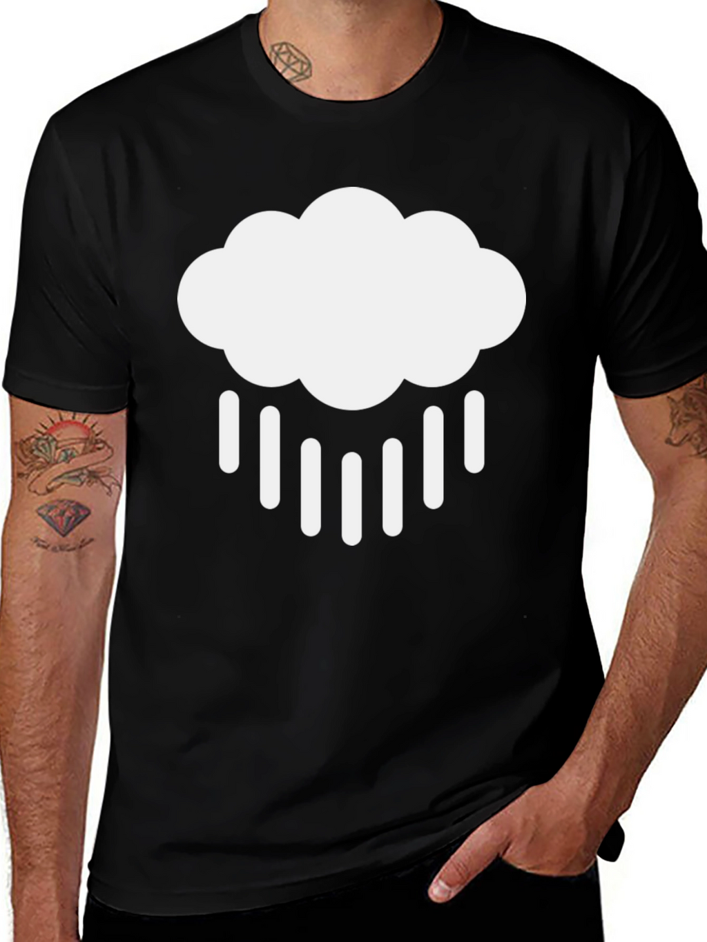 Cloudy Day Black T-Shirt | Stylish Weather Graphic Tee