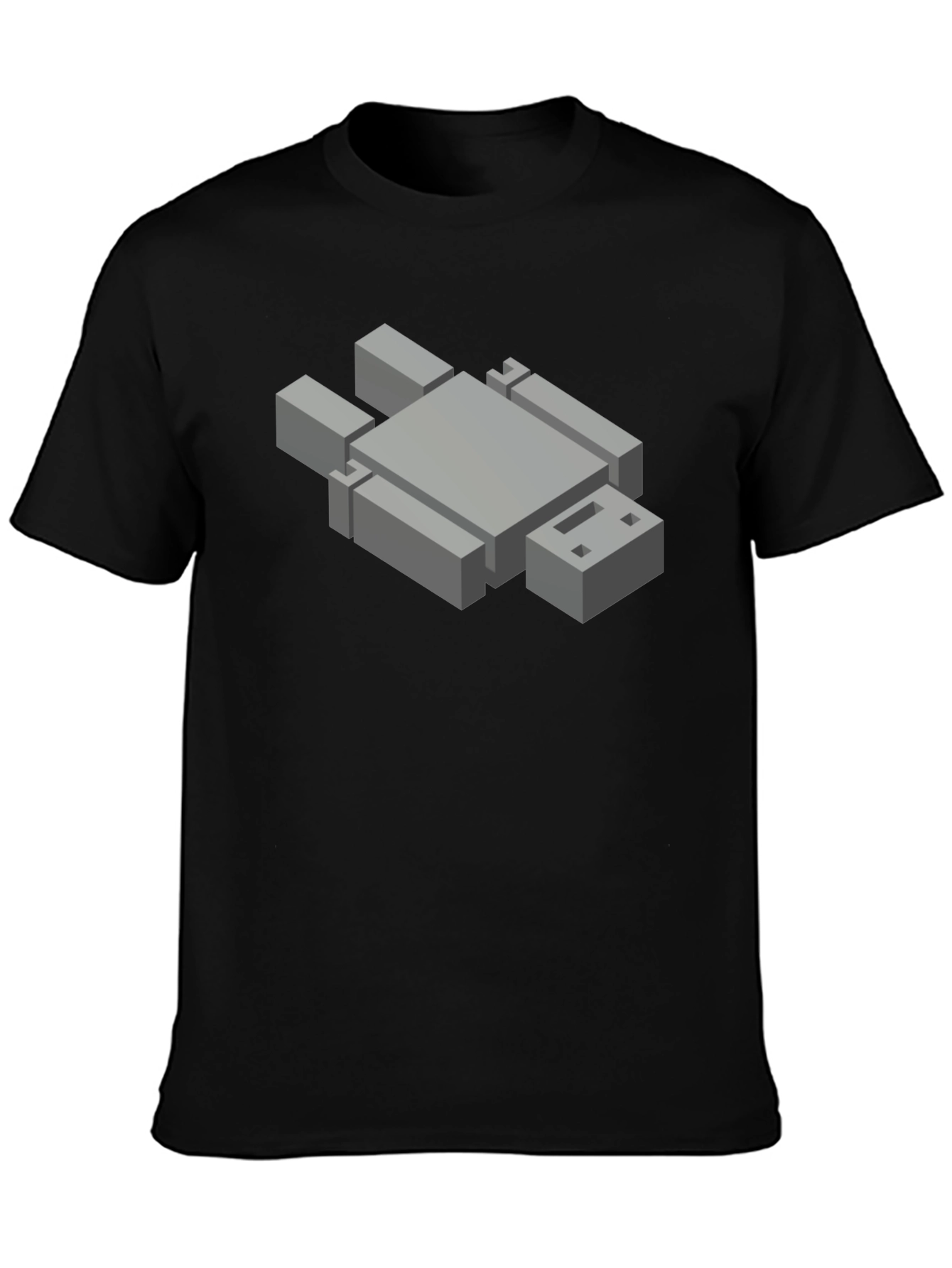 Isometric Robot Graphic Tee - Mens Black T-Shirt