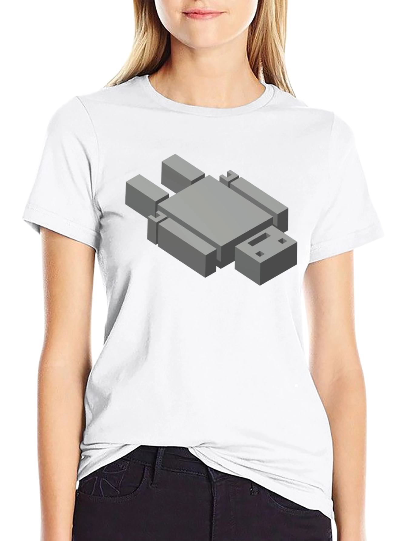Isometric Robot Graphic Tee - Mens Black T-Shirt