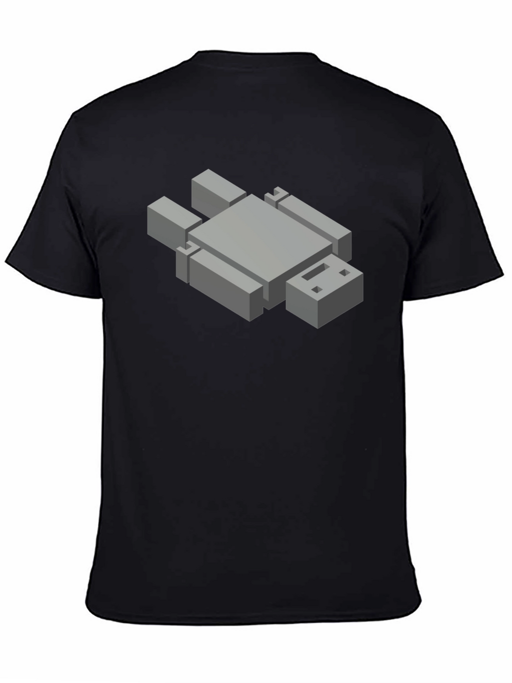 Isometric Robot Graphic Tee - Mens Black T-Shirt