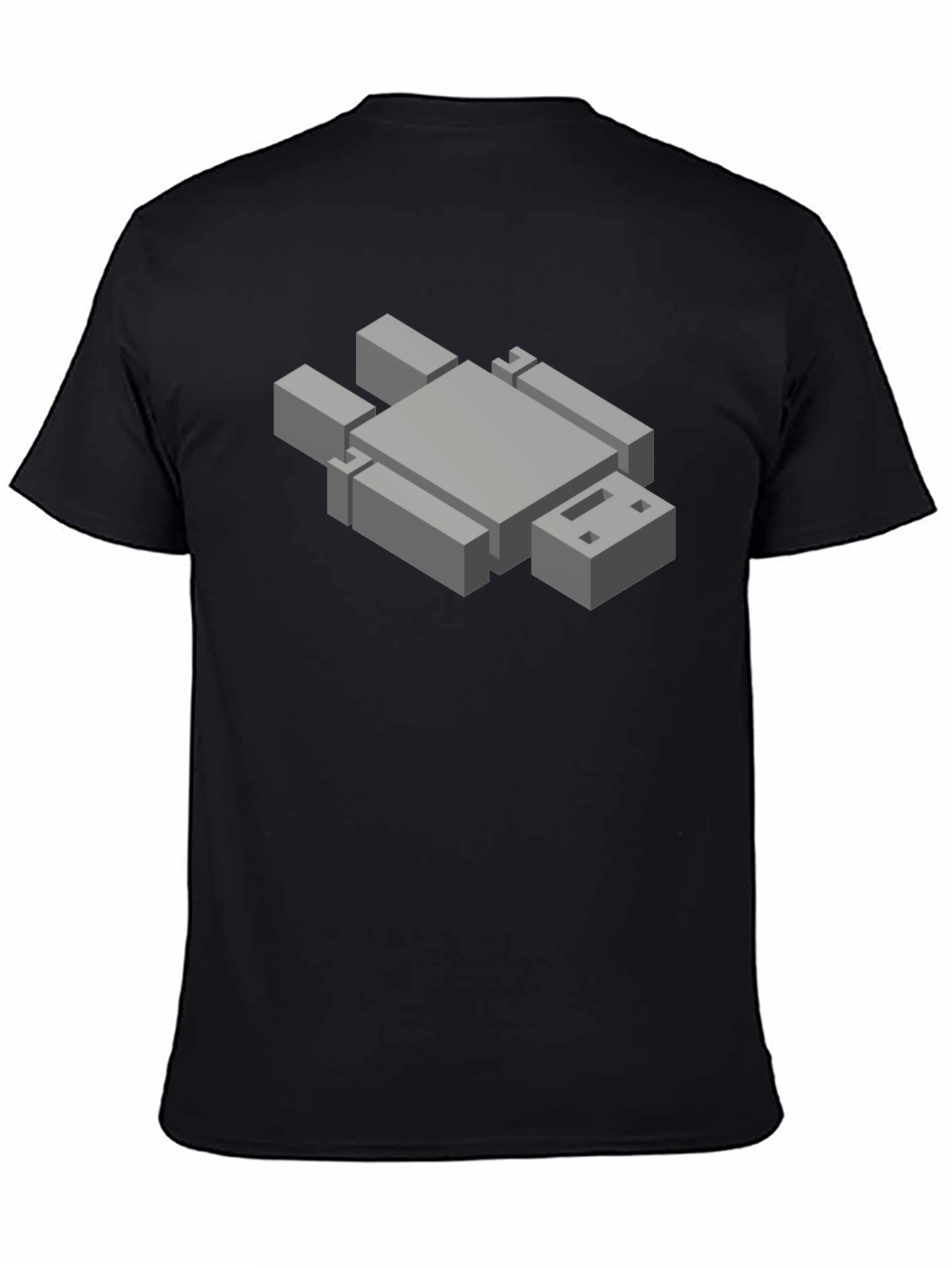 Isometric Robot Graphic Tee - Mens Black T-Shirt