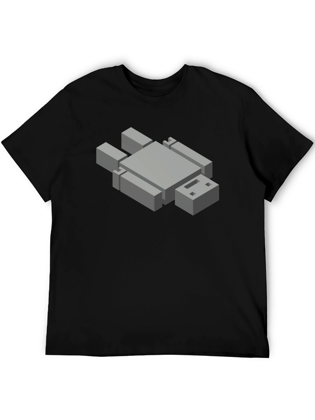 Isometric Robot Graphic Tee - Mens Black T-Shirt