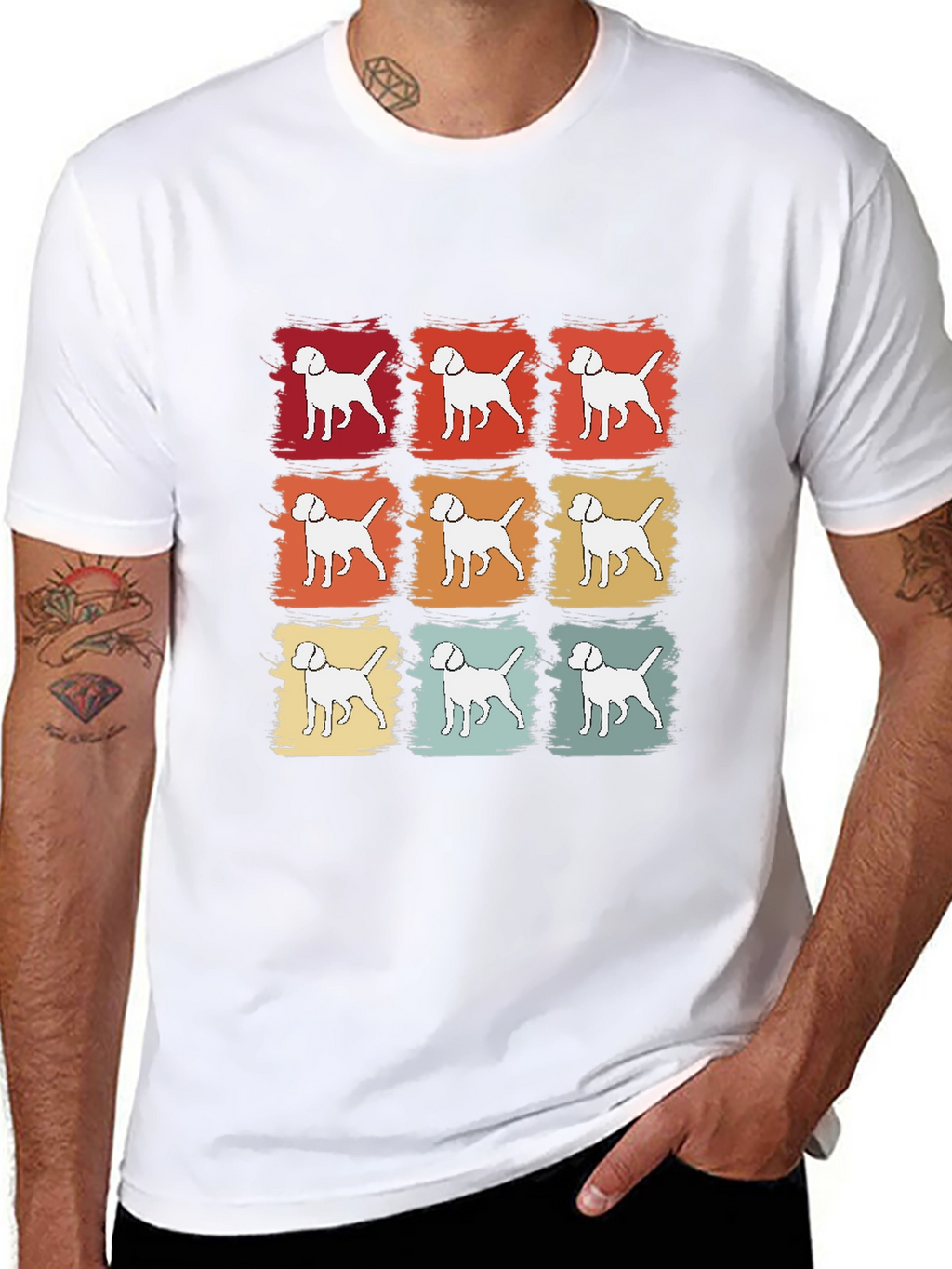 Retro Dog T-Shirt - Canine Pop Art Tee