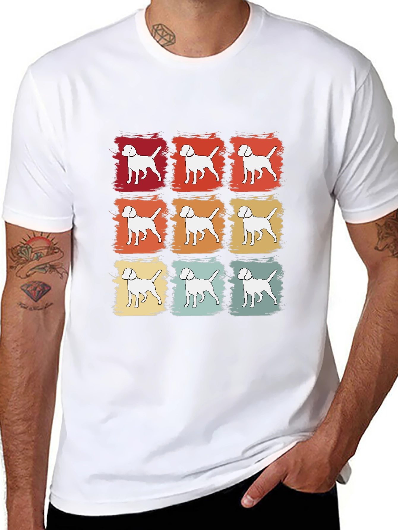 Retro Dog T-Shirt - Canine Pop Art Tee