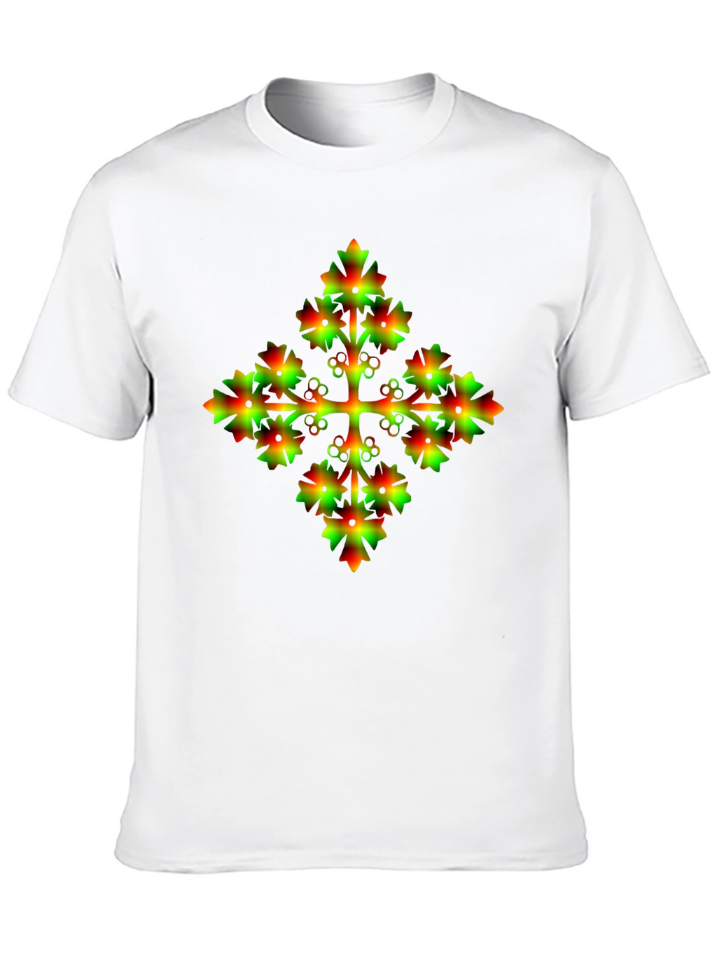 Unique Gradient Floral Cross Graphic Tee