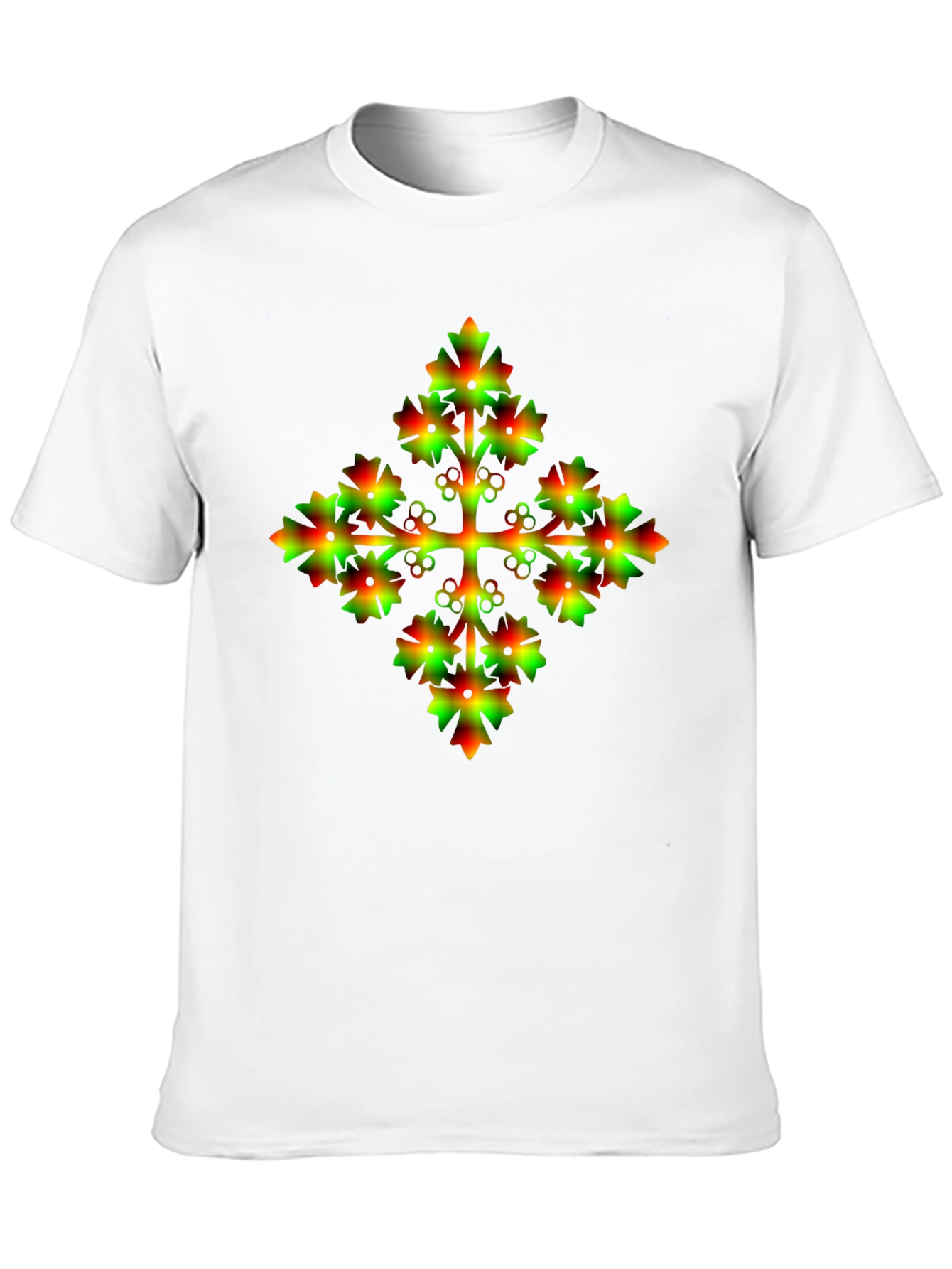 Unique Gradient Floral Cross Graphic Tee