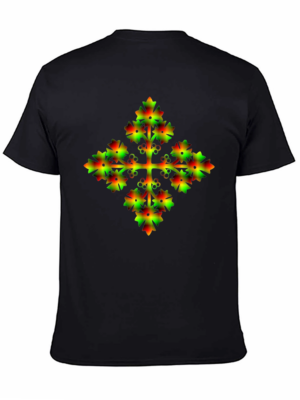 Unique Gradient Floral Cross Graphic Tee