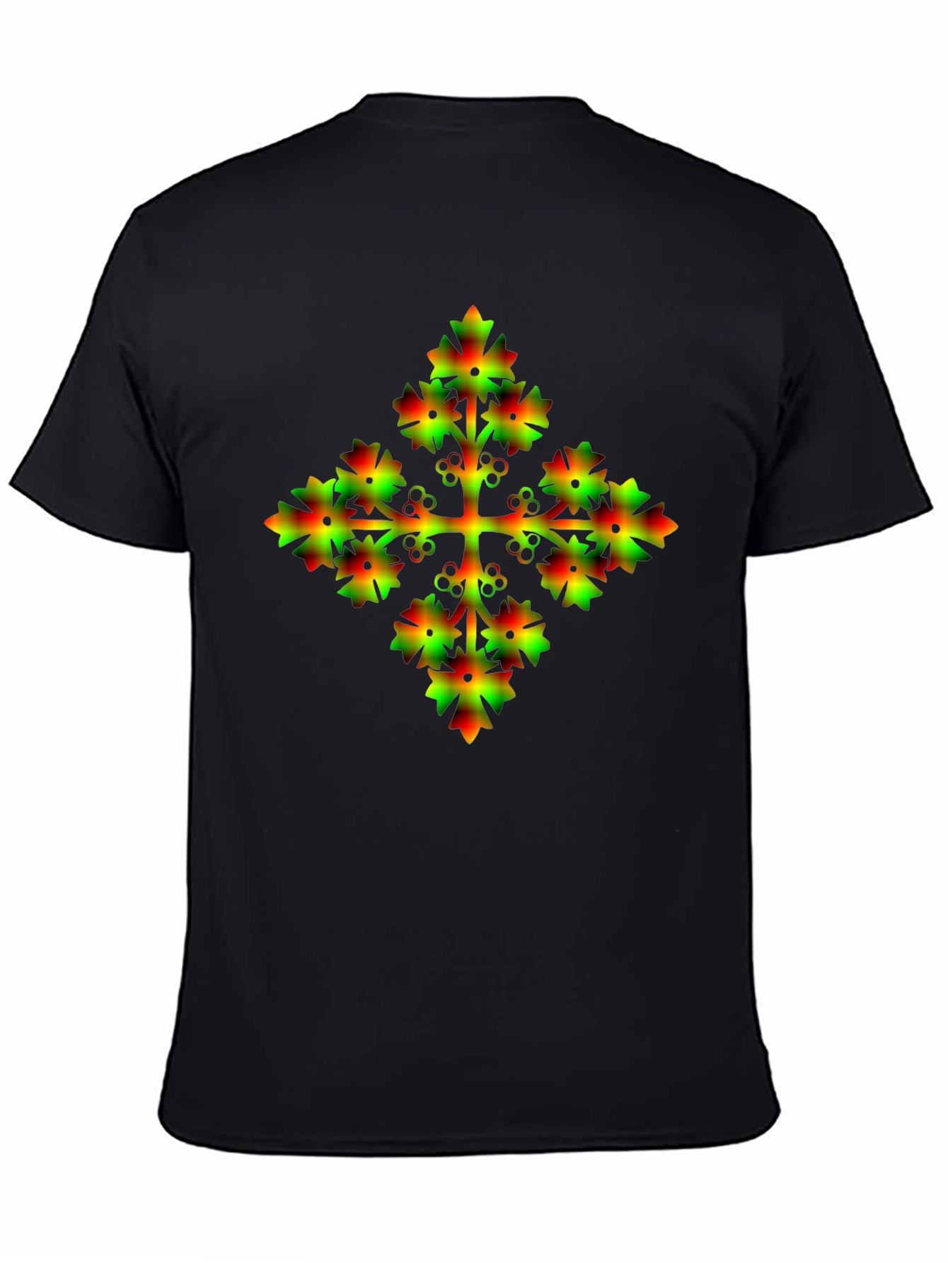 Unique Gradient Floral Cross Graphic Tee