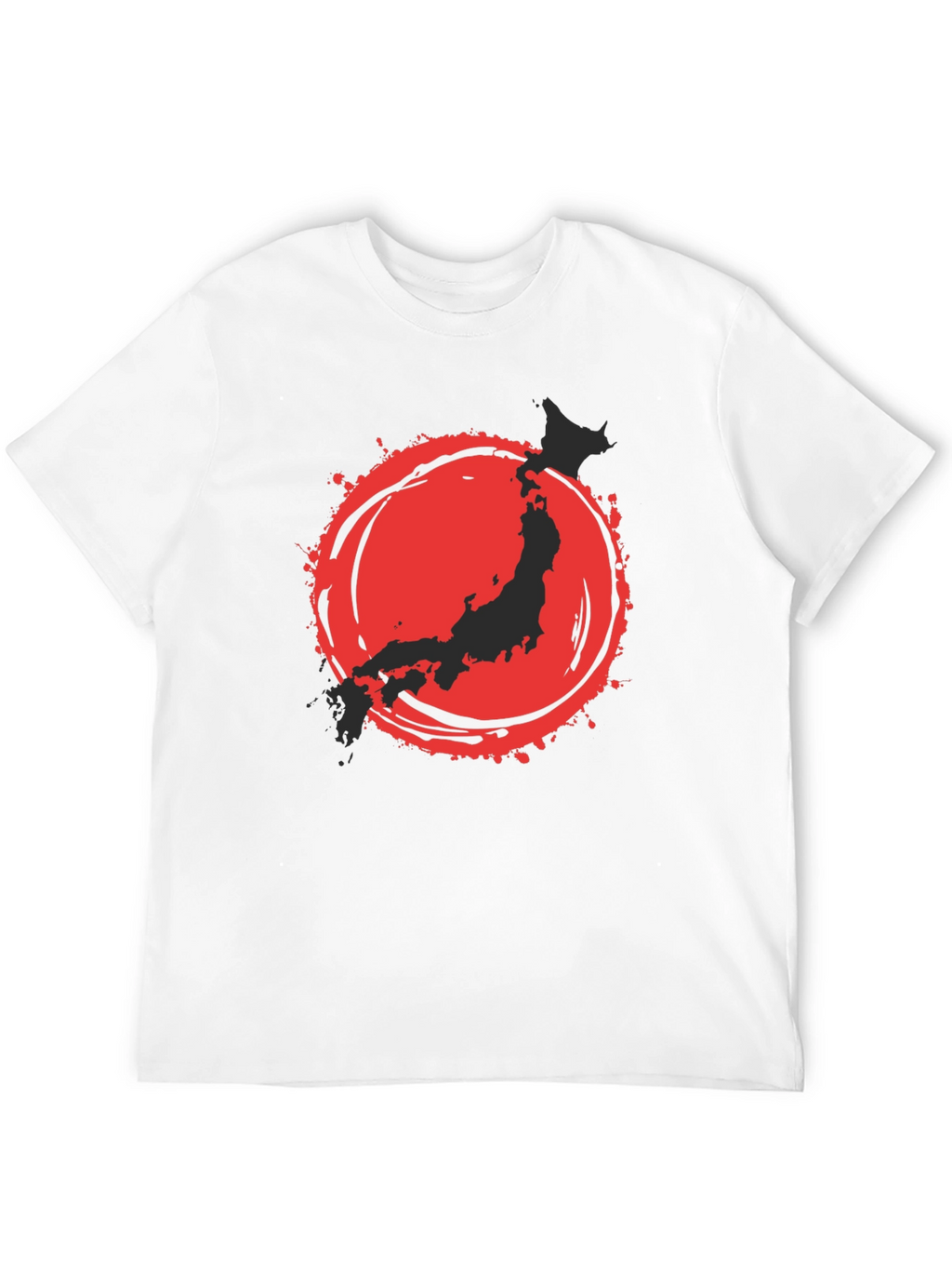 Japanese Flag Graphic Tee - Black Cotton Blend