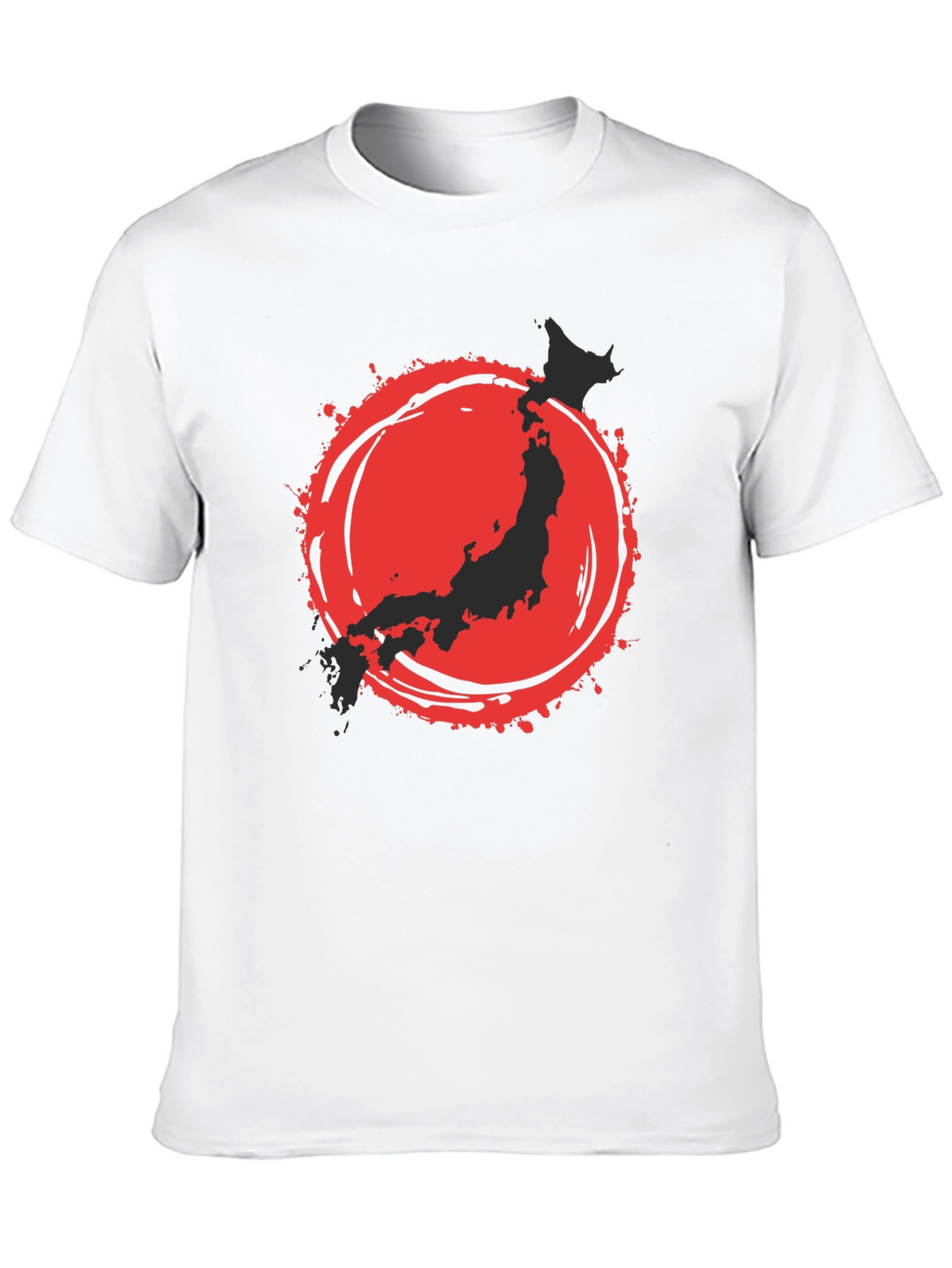 Japanese Flag Graphic Tee - Black Cotton Blend