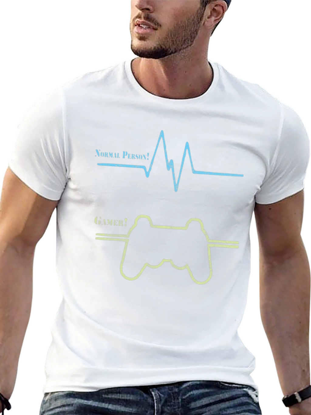 Gamer Heartbeat Graphic Tee - Novelty T-Shirt