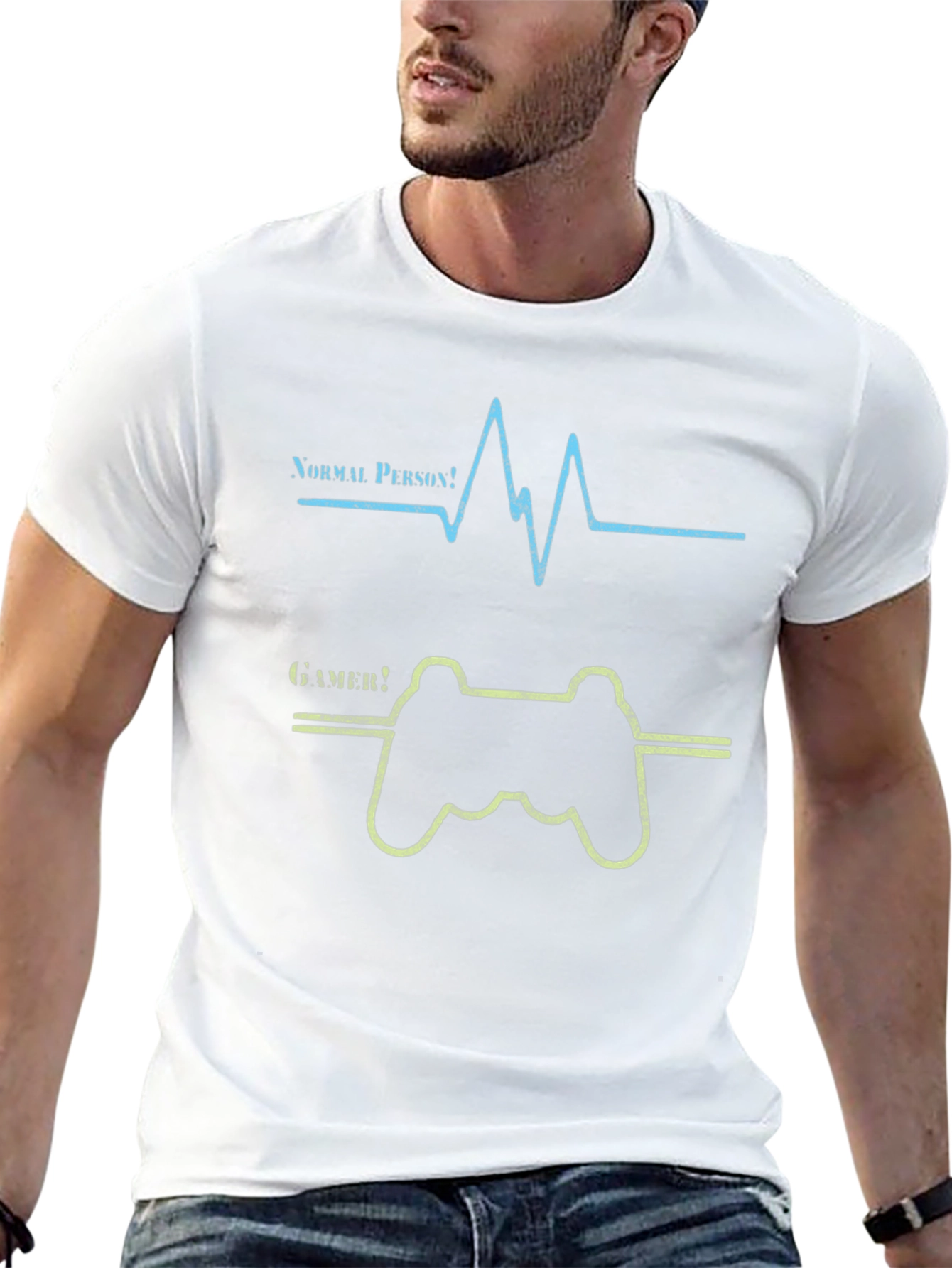 Gamer Heartbeat Graphic Tee - Novelty T-Shirt