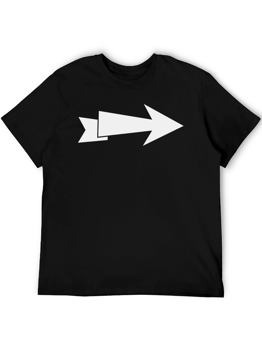Directional Arrow Graphic Tee - Black Cotton Casual Shirt