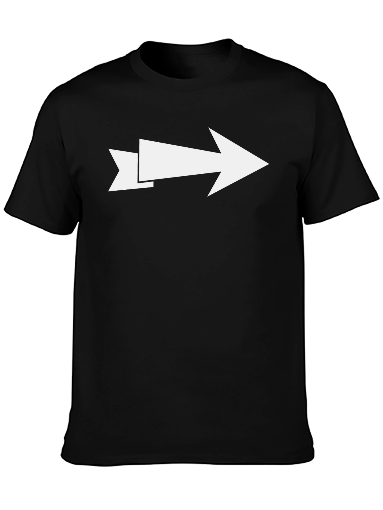 Directional Arrow Graphic Tee - Black Cotton Casual Shirt