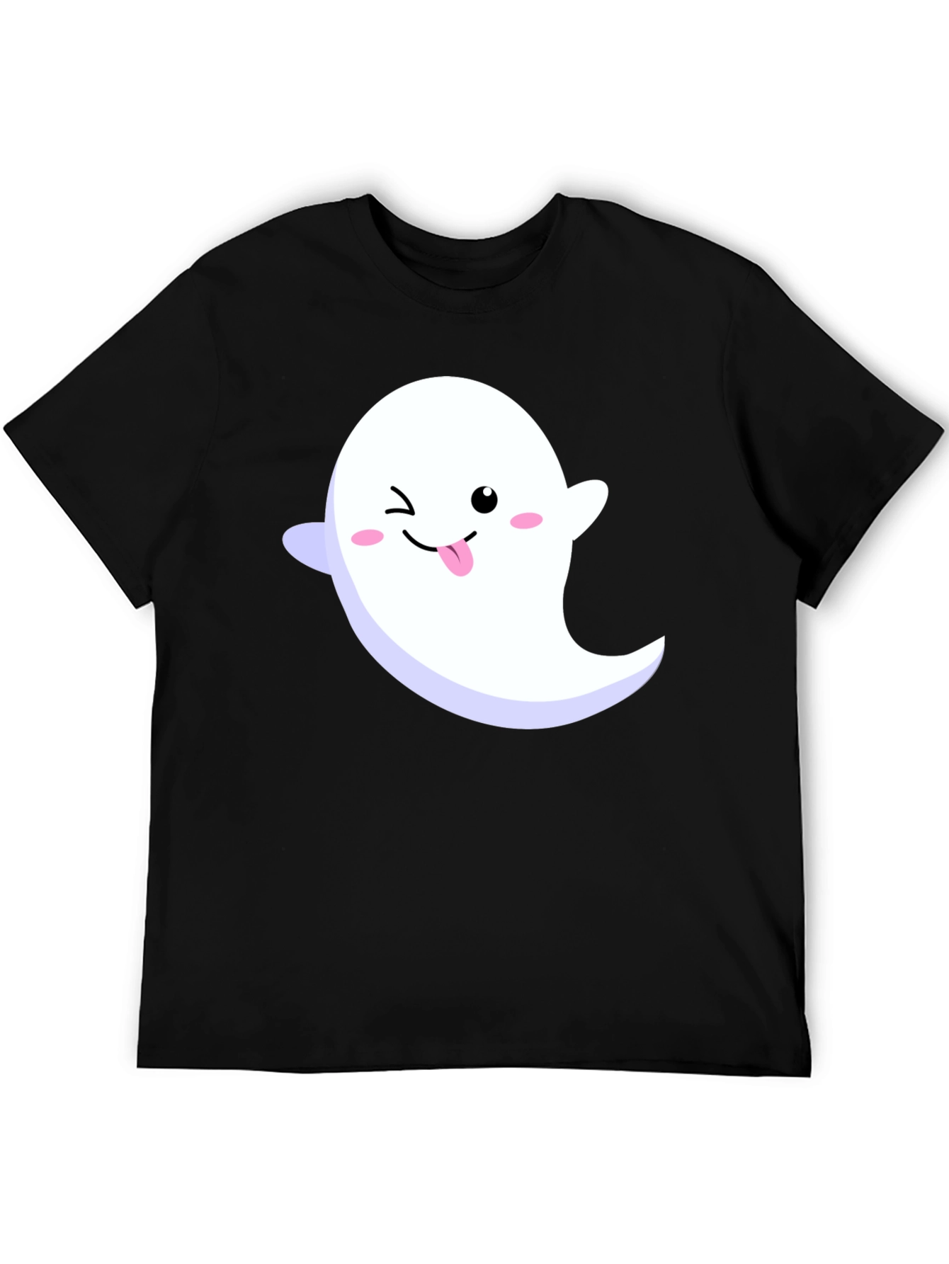 Cute Ghost Graphic Black T-Shirt