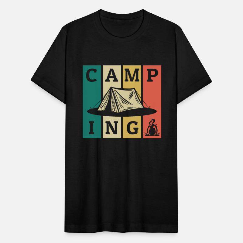Camping Retro Strips Glamping Backpacking Camper