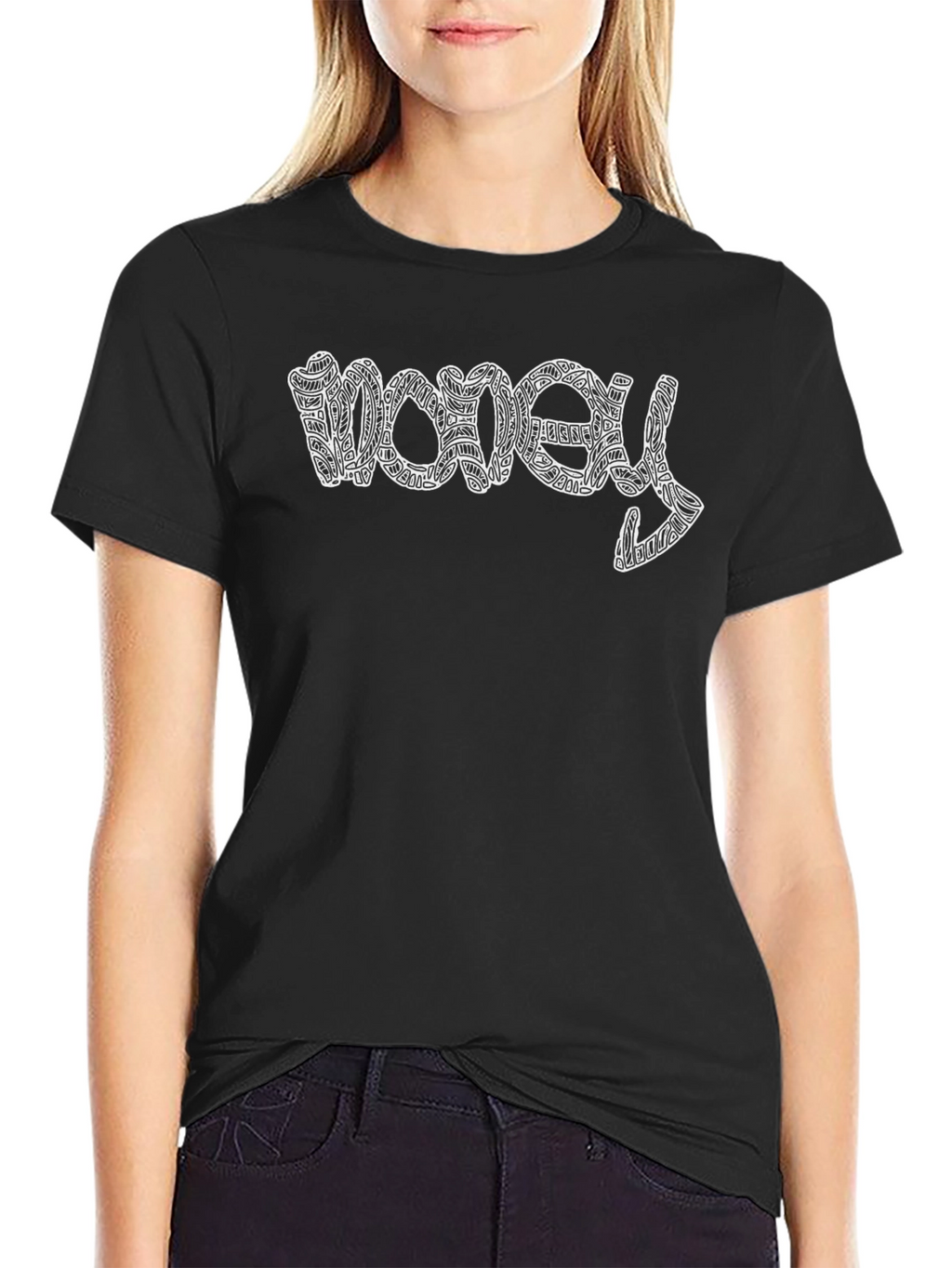 Money Tee - Graphic Print Crew Neck T-Shirt