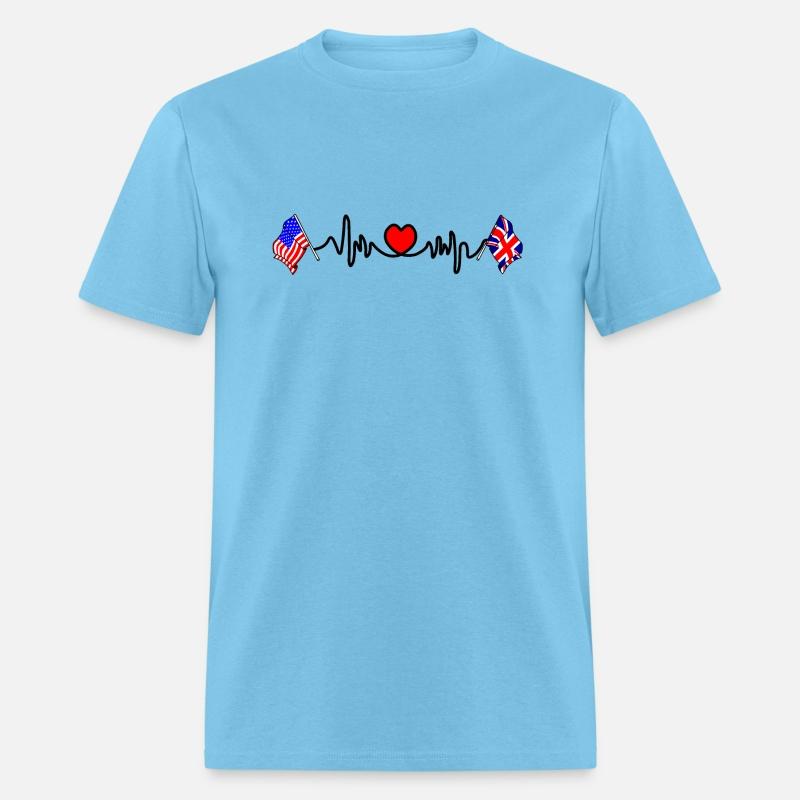 Cardio heart USA and flag England