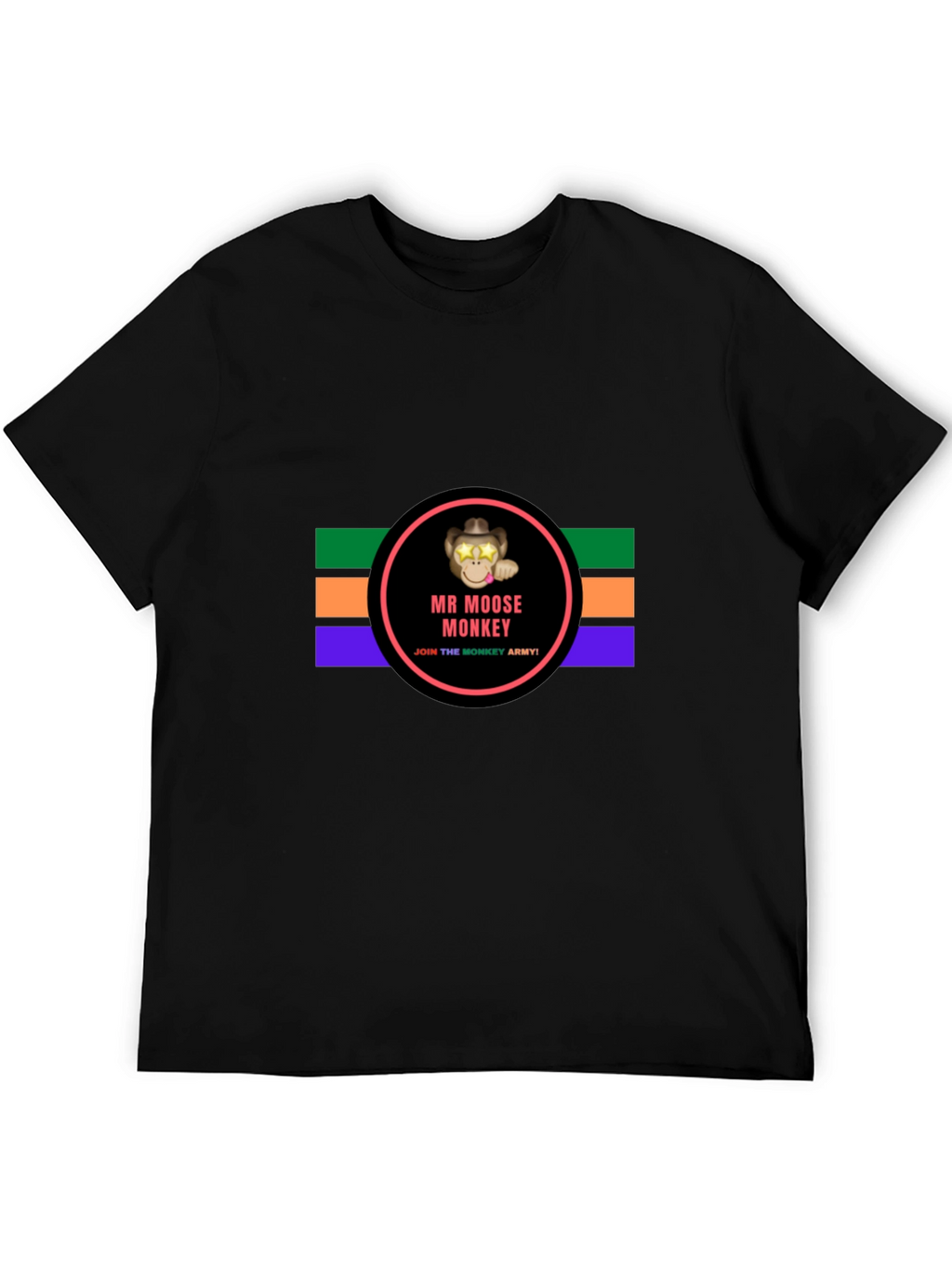 Mr. Moose Monkey Black T-Shirt