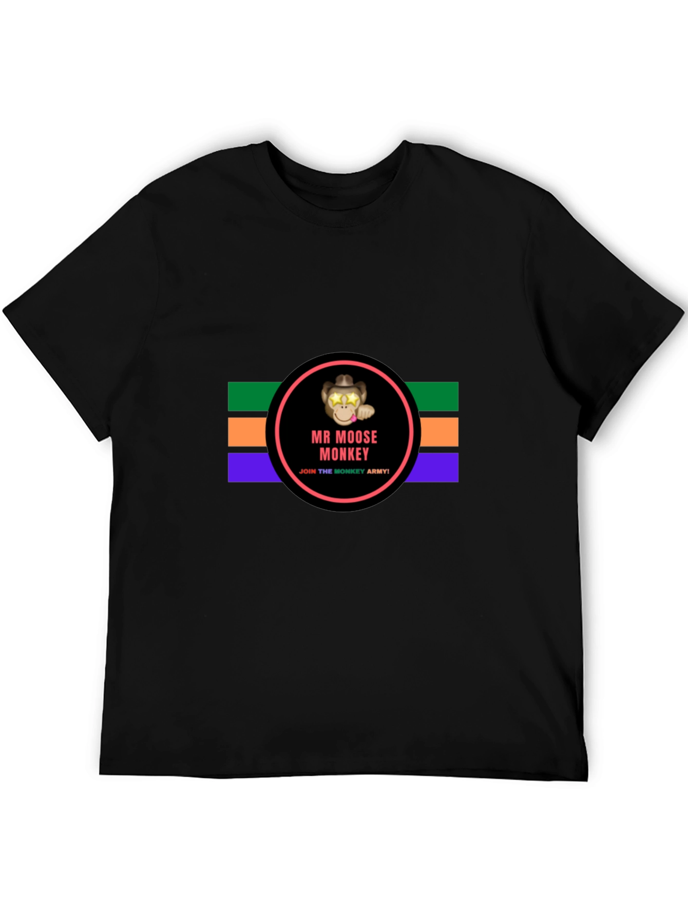 Mr. Moose Monkey Black T-Shirt