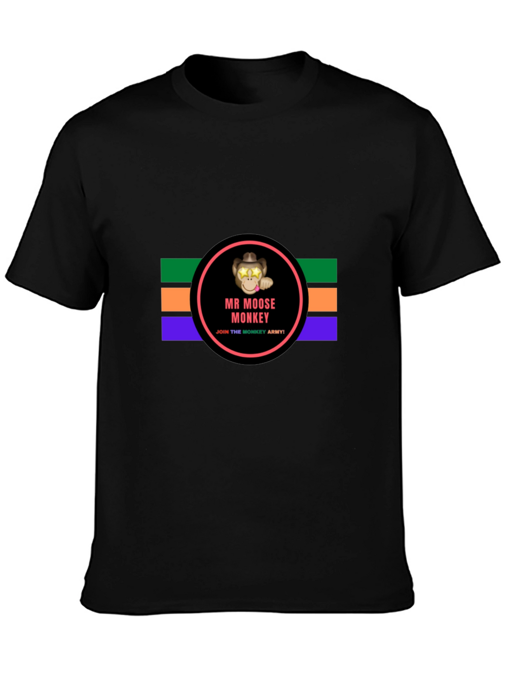 Mr. Moose Monkey Black T-Shirt