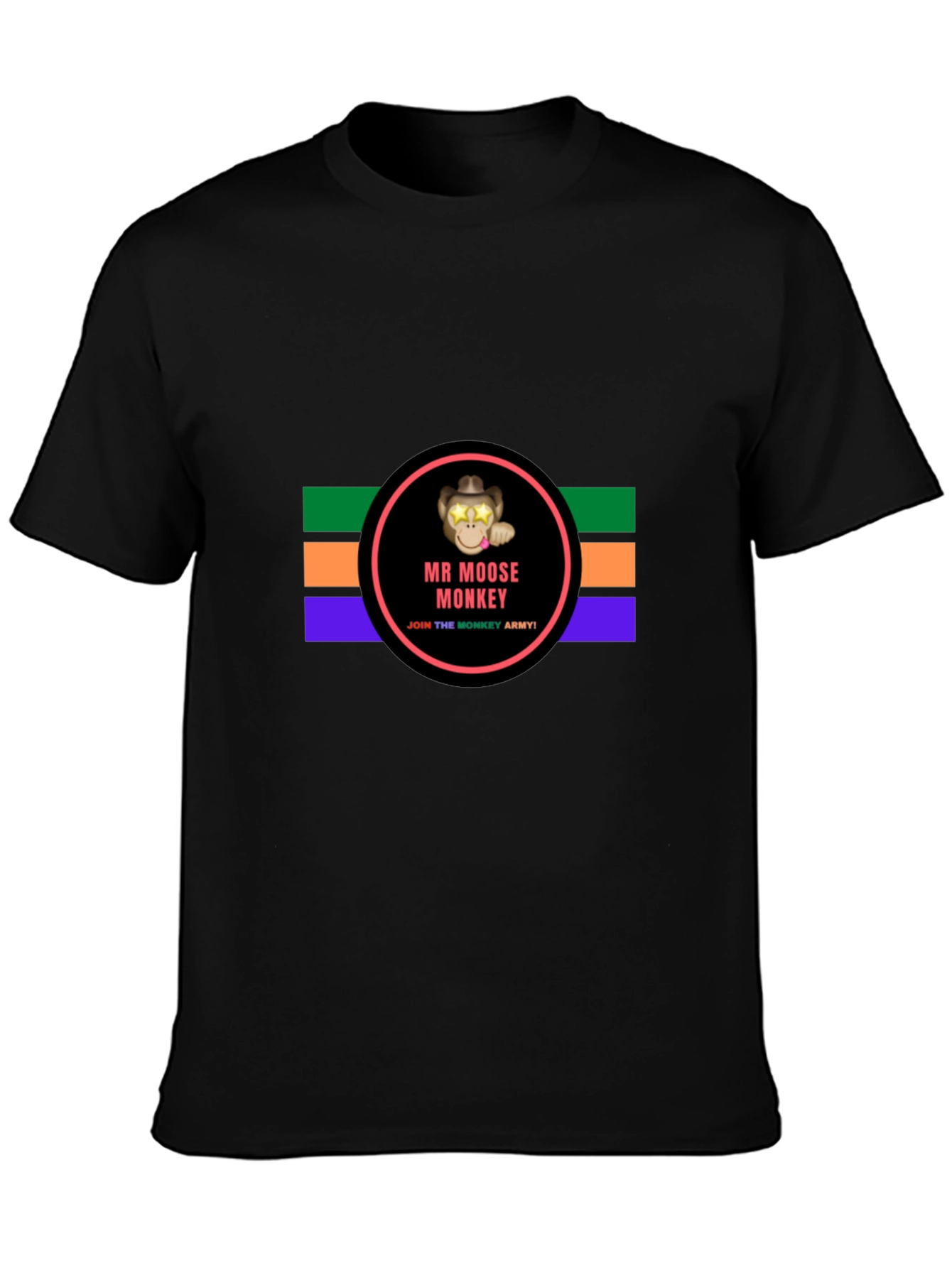 Mr. Moose Monkey Black T-Shirt