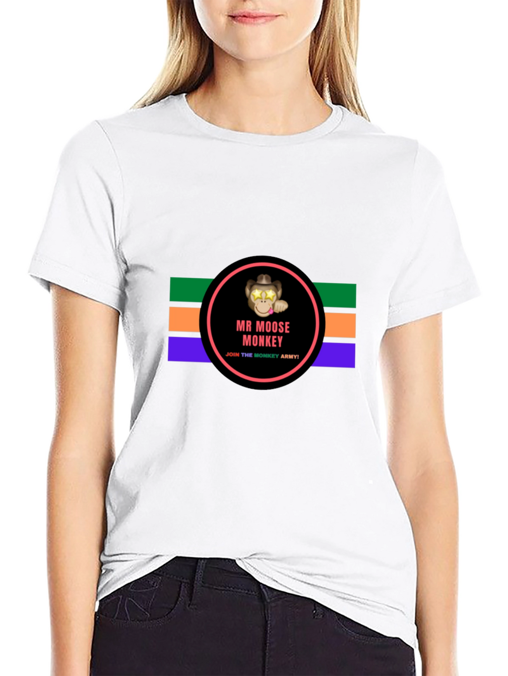 Mr. Moose Monkey Black T-Shirt