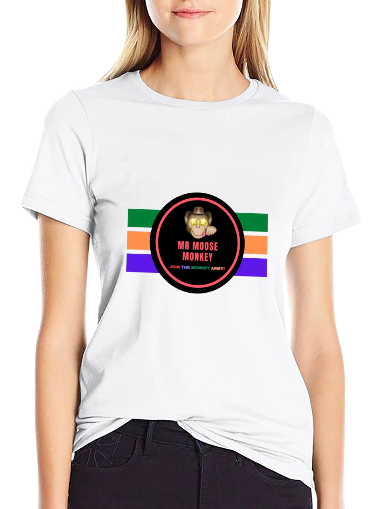 Mr. Moose Monkey Black T-Shirt