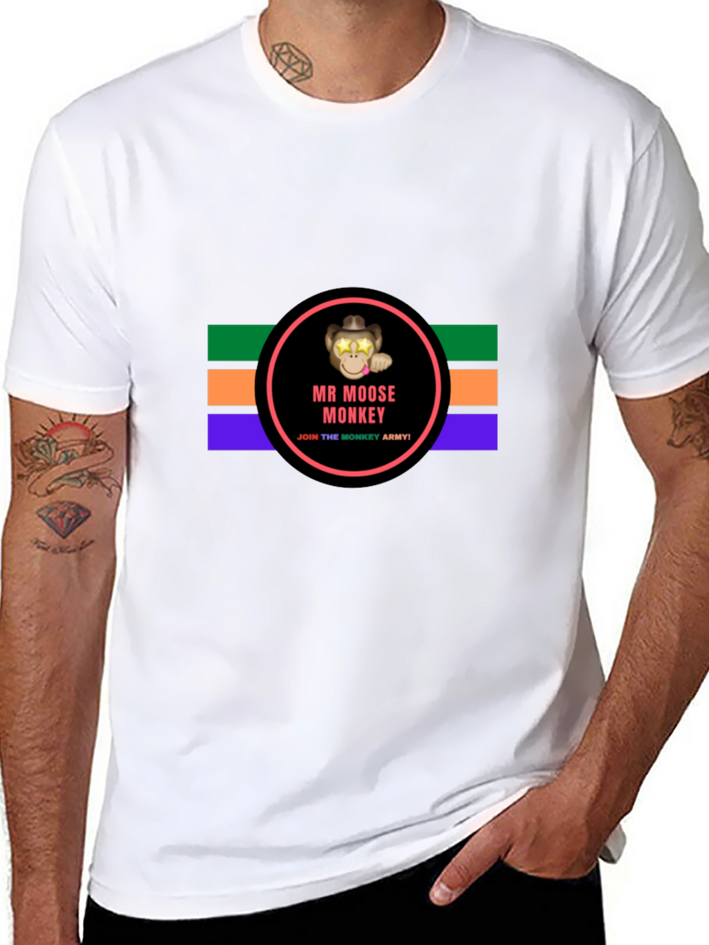Mr. Moose Monkey Black T-Shirt