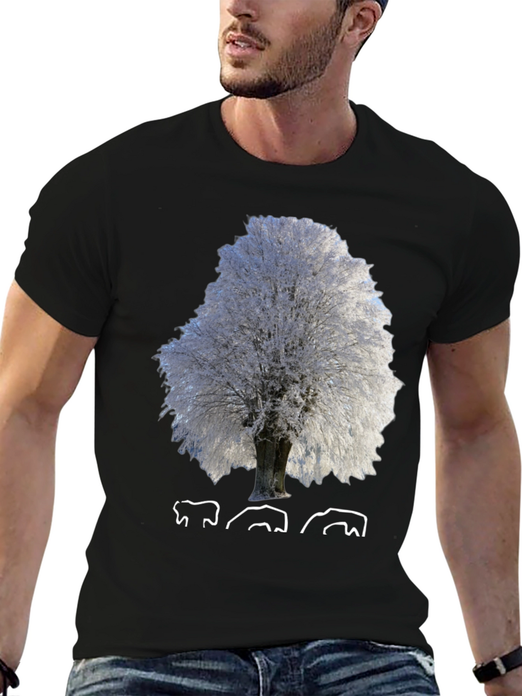 Winter Tree Graphic T-Shirt - Nature Inspired Design