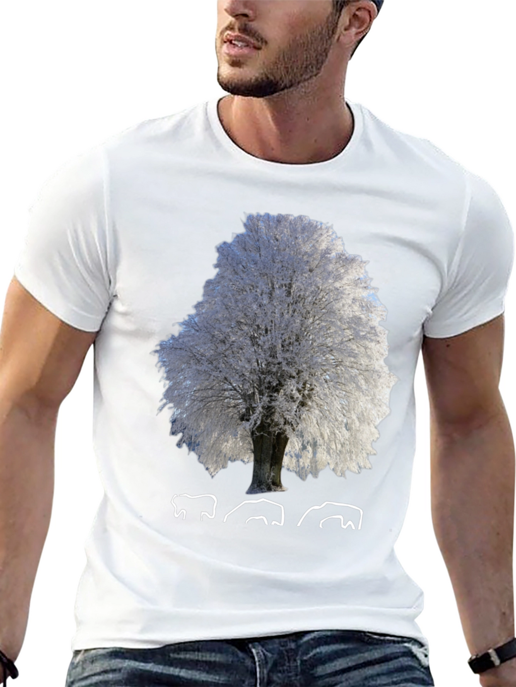 Winter Tree Graphic T-Shirt - Nature Inspired Design