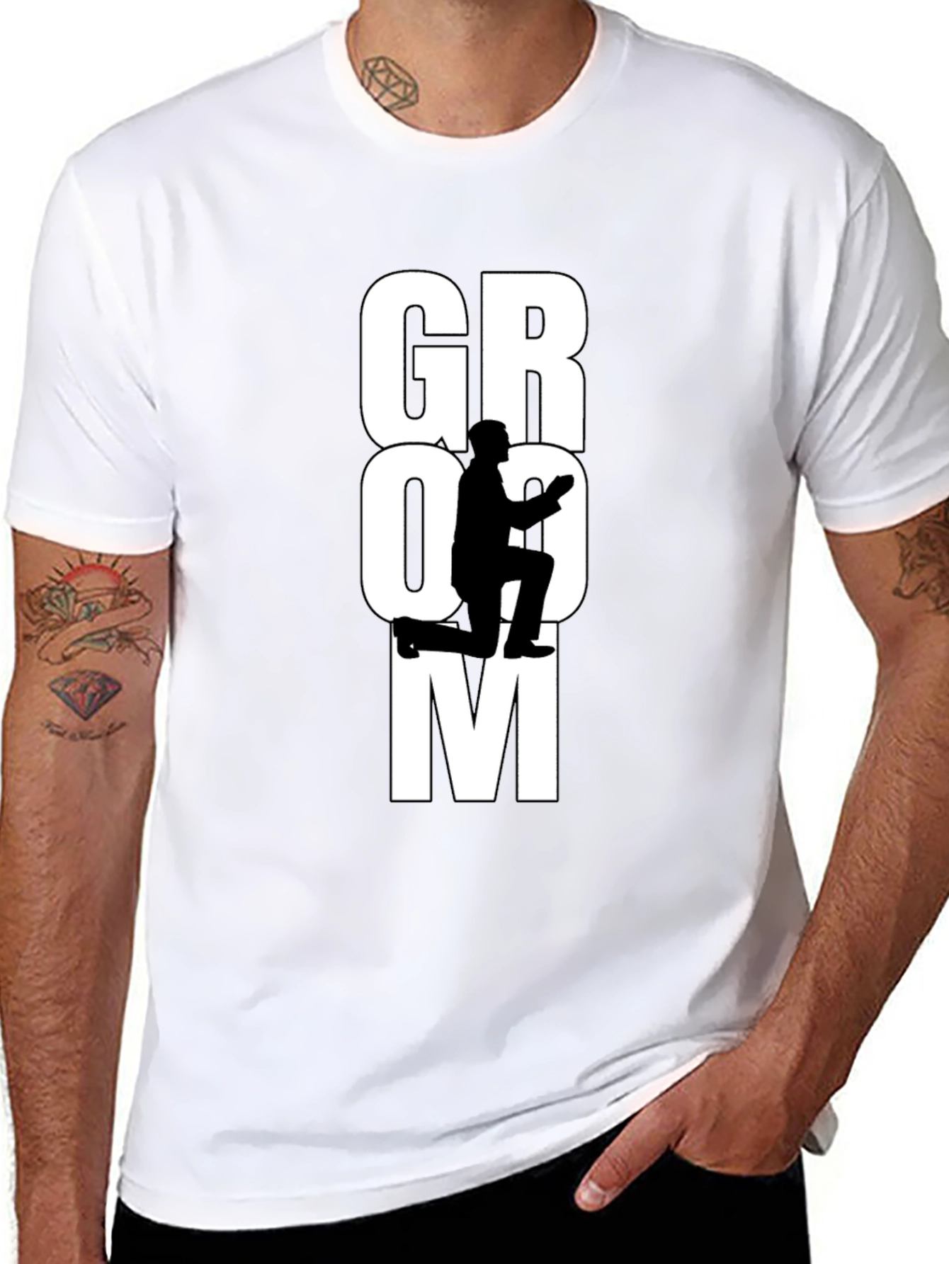 Groom Proposal Graphic Tee - Black Cotton T-Shirt