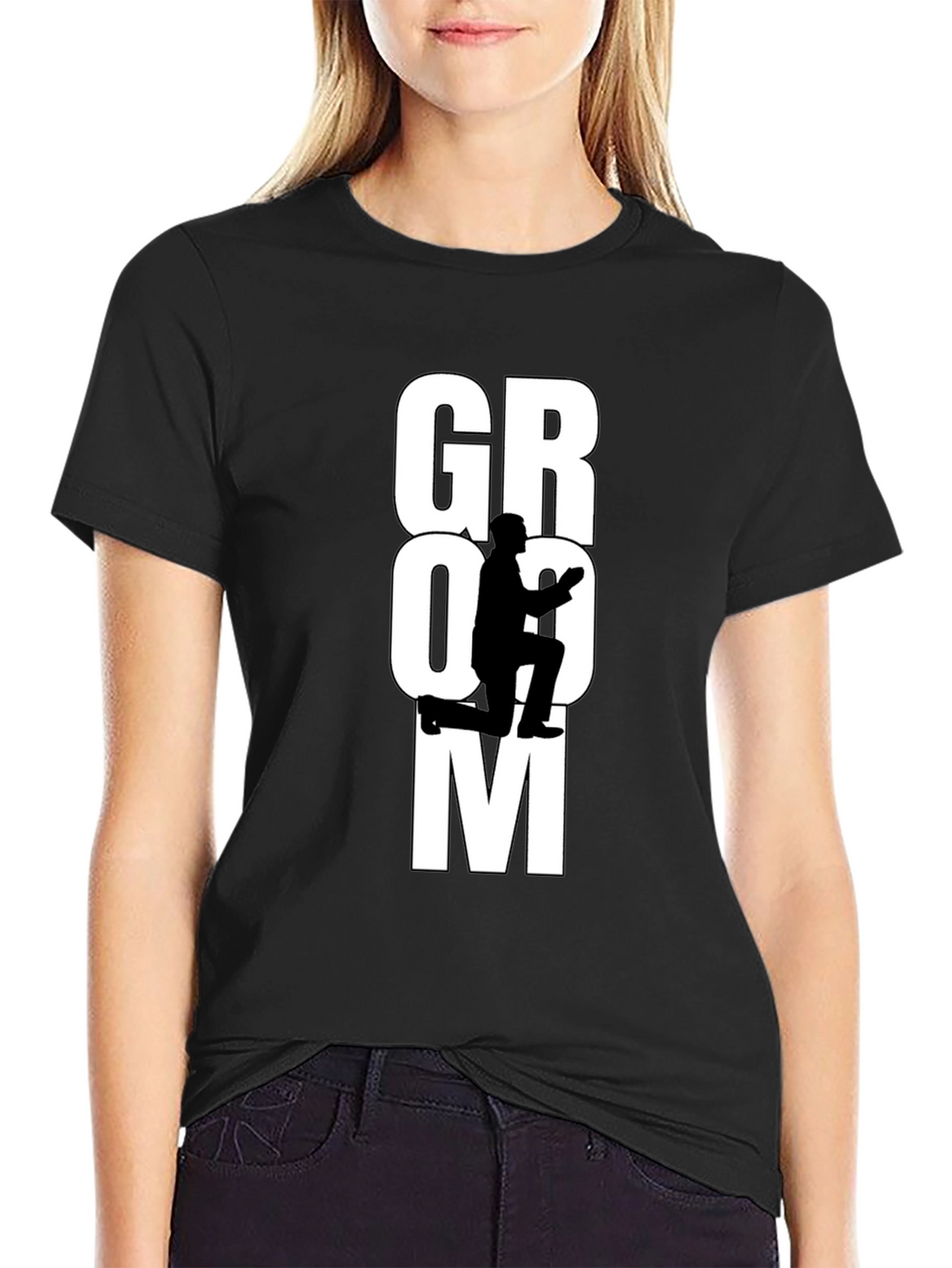 Groom Proposal Graphic Tee - Black Cotton T-Shirt