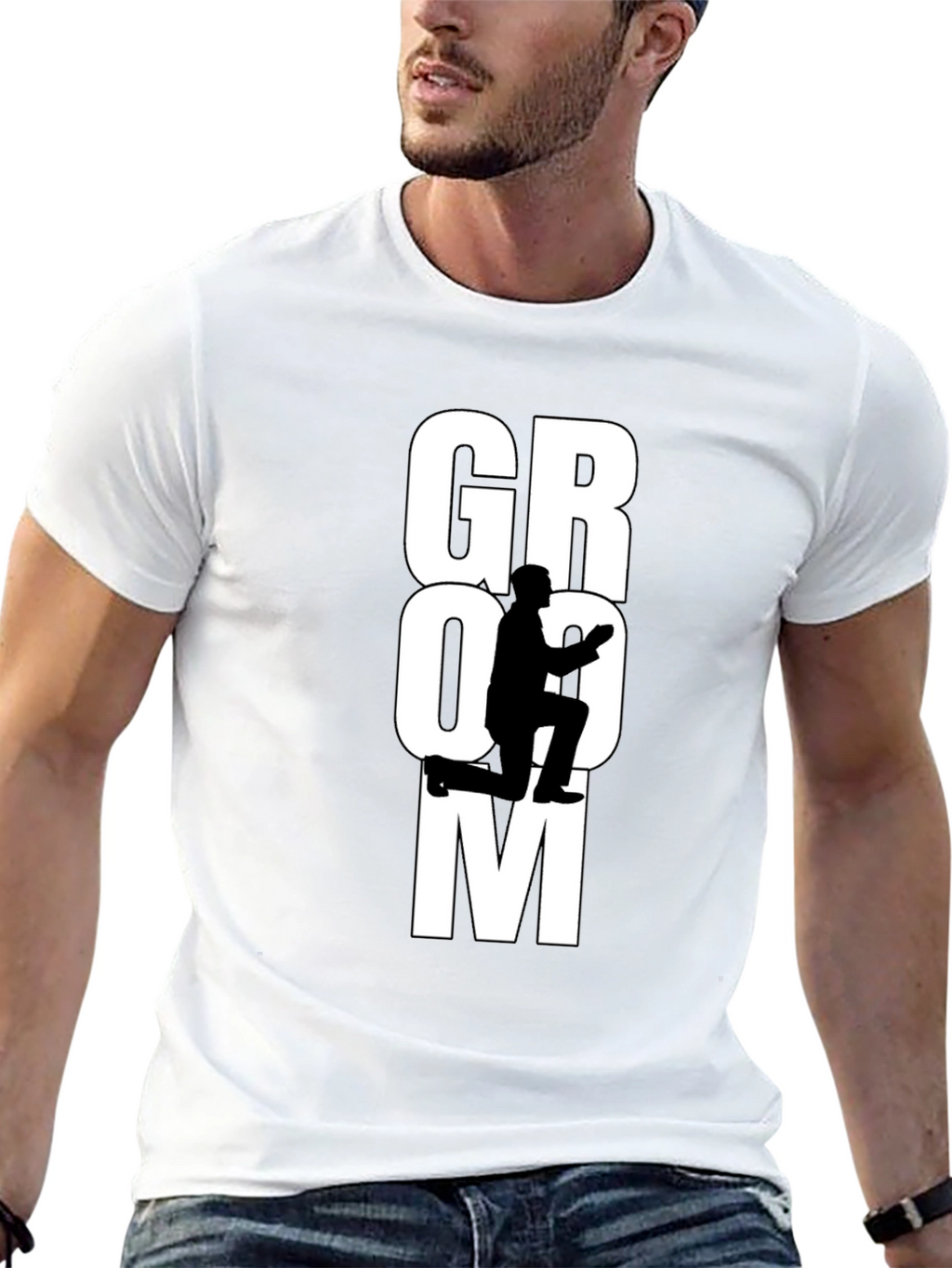 Groom Proposal Graphic Tee - Black Cotton T-Shirt