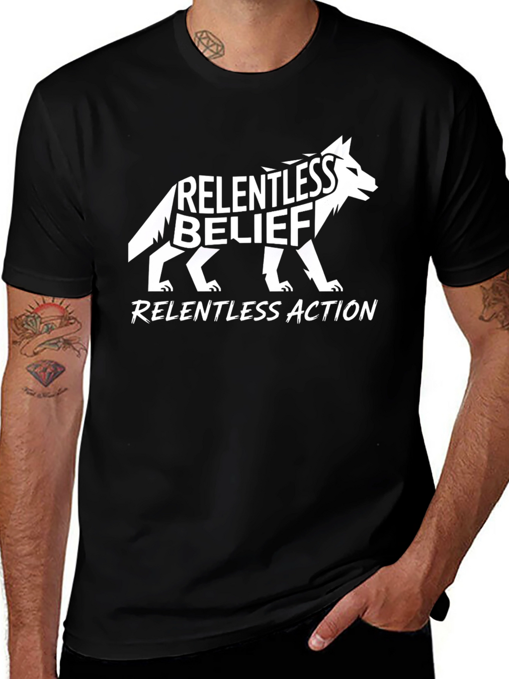 Relentless Belief Action Black Graphic Tee