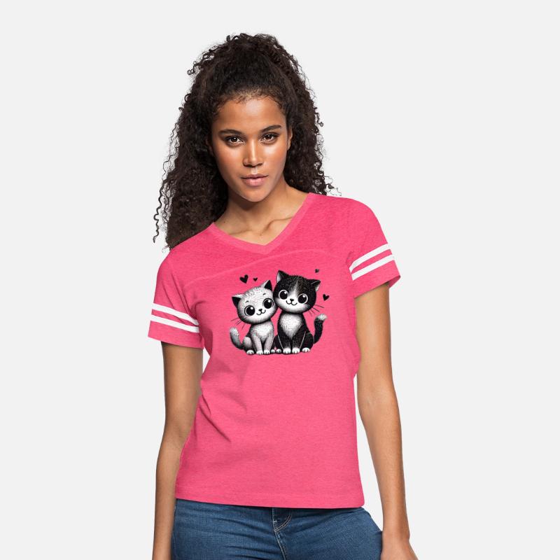 Charming Duo Cat Design - Love in Every Meow!