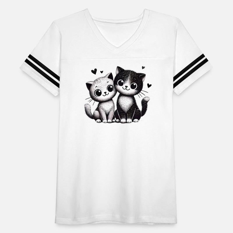 Charming Duo Cat Design - Love in Every Meow!