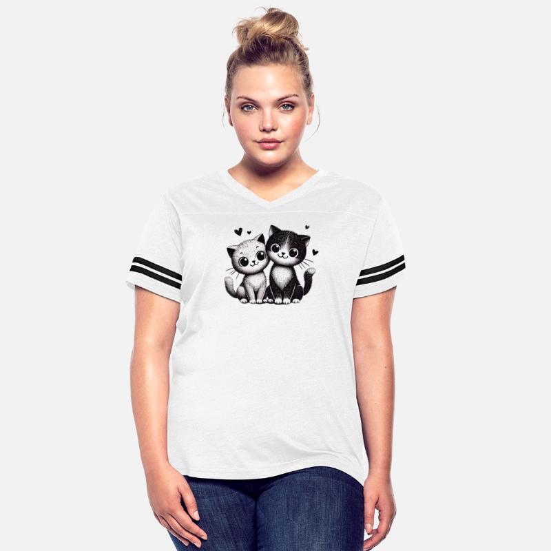 Charming Duo Cat Design - Love in Every Meow!