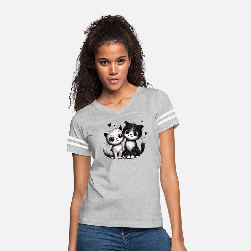 Charming Duo Cat Design - Love in Every Meow!